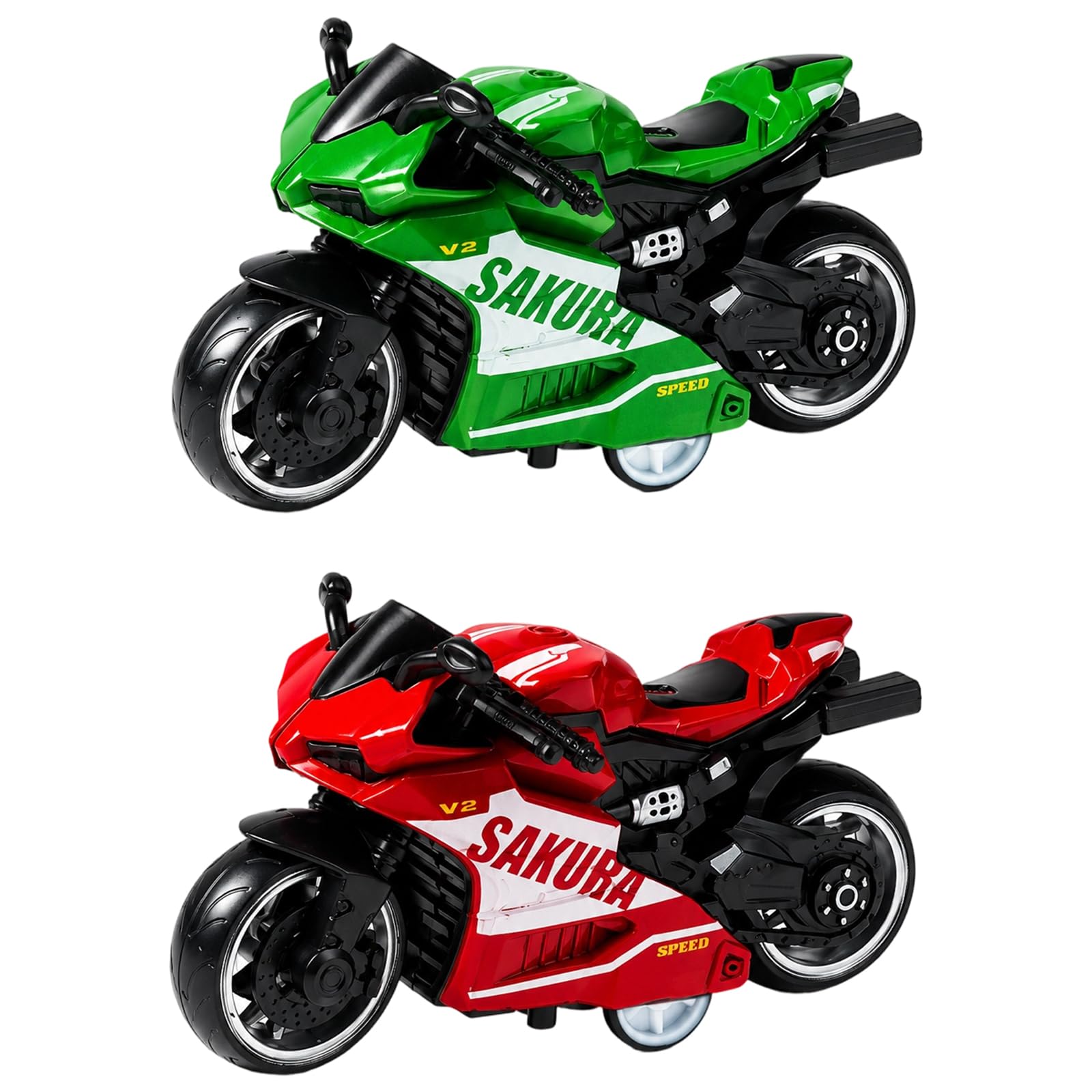 2PCS Motorbike, Mini Motorbike Collection for Interactive Play, Family Playtime Activity, Travel Entertainment Gift, Red and Green Color Options, Leisure Accessories for Indoor