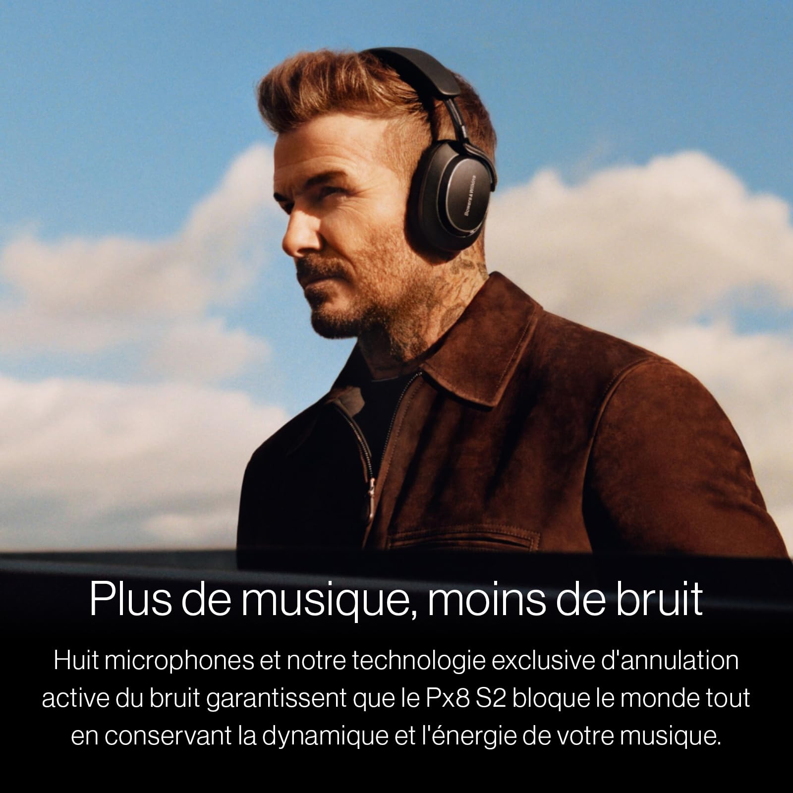 Bowers & Wilkins Px8 S2 Casque sans Fil à Réduction de Bruit avec Bluetooth Audio, & Recharge Rapide, 30 Heures de Lecture Haute Résolution et Microphone Intégré - Noir Onyx