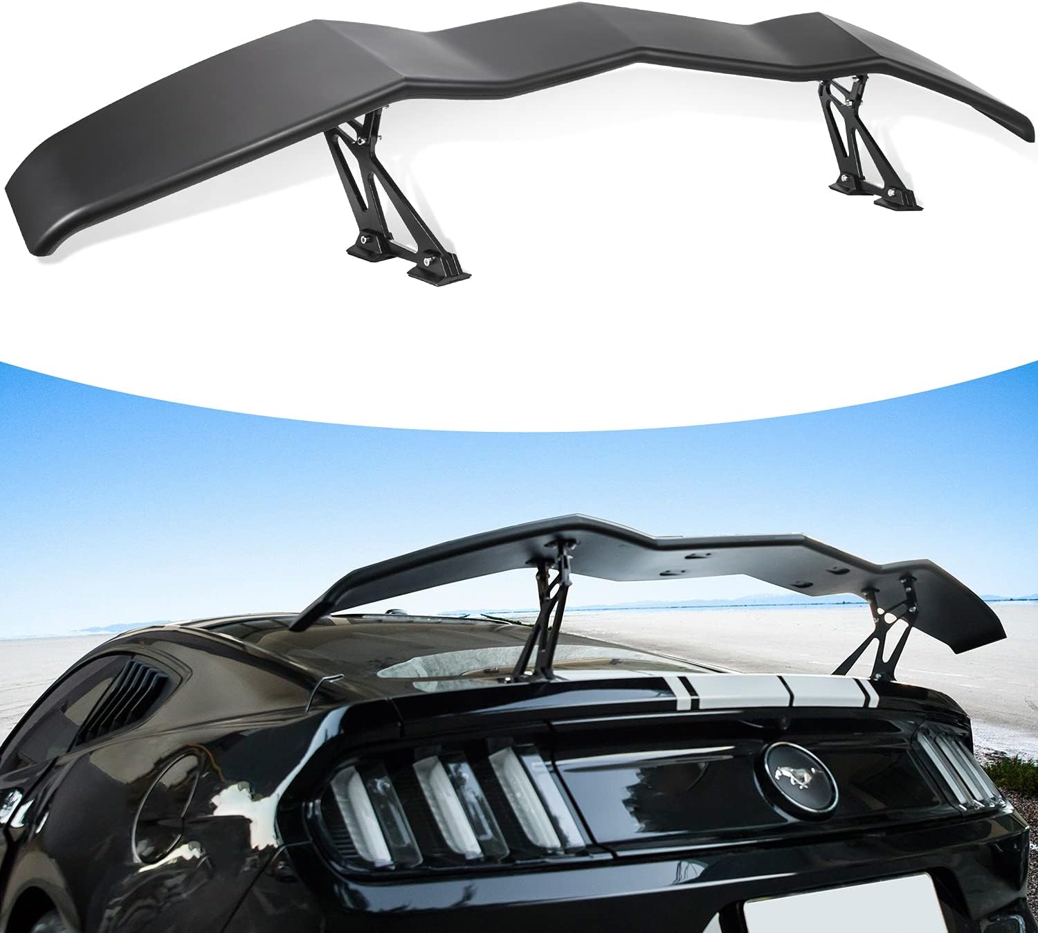 Universal Trunk Wing Spoiler Matte Black for Ford Mustang