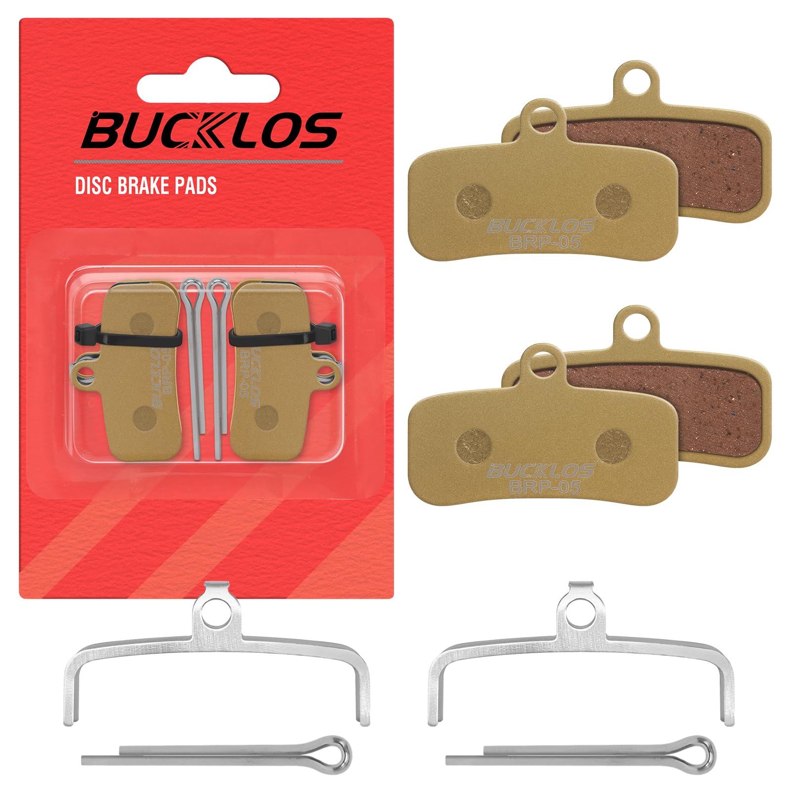 BUCKLOS Bike Disc Brake Pads - Bicycle Disk 4 Piston Pads for Shimano D02S D03S Saint Deore XT XTR SLX Zee/Tektro/TRP for Mountain Bike/Road Bike/Ebike/MTB