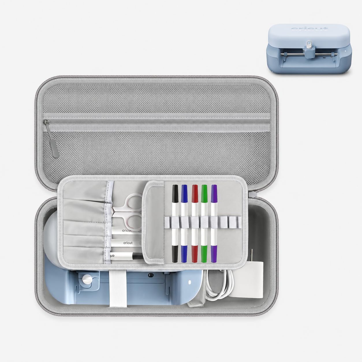 Hard Case for Cricut Joy 2, EVA Travel Portable Storage Bag, Grey