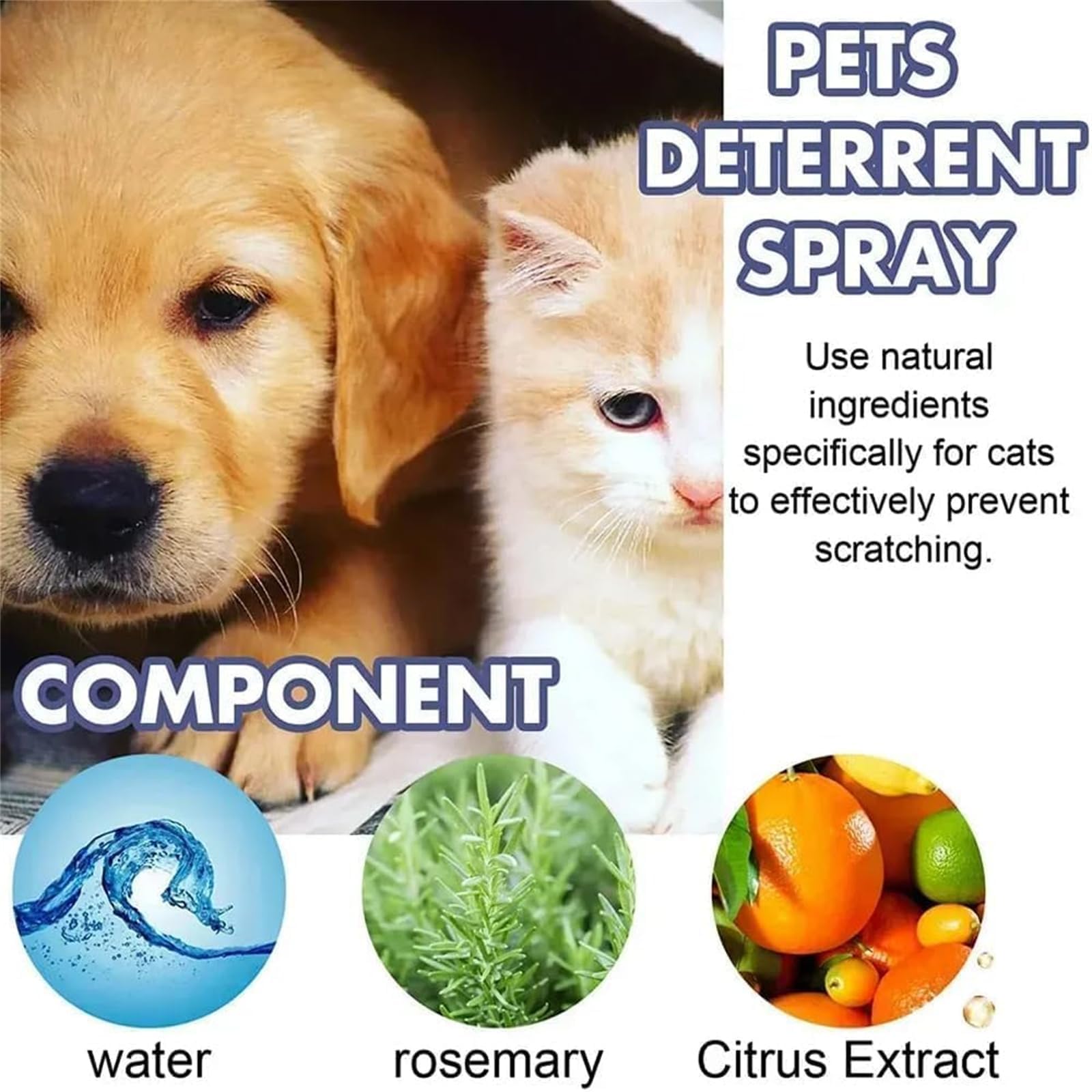 Spray repellente per gatti agli agrumi, antigraffio per mobili, per interni ed esterni, ad azione rapida, per l'addestramento comportamentale e la protezione dei mobili