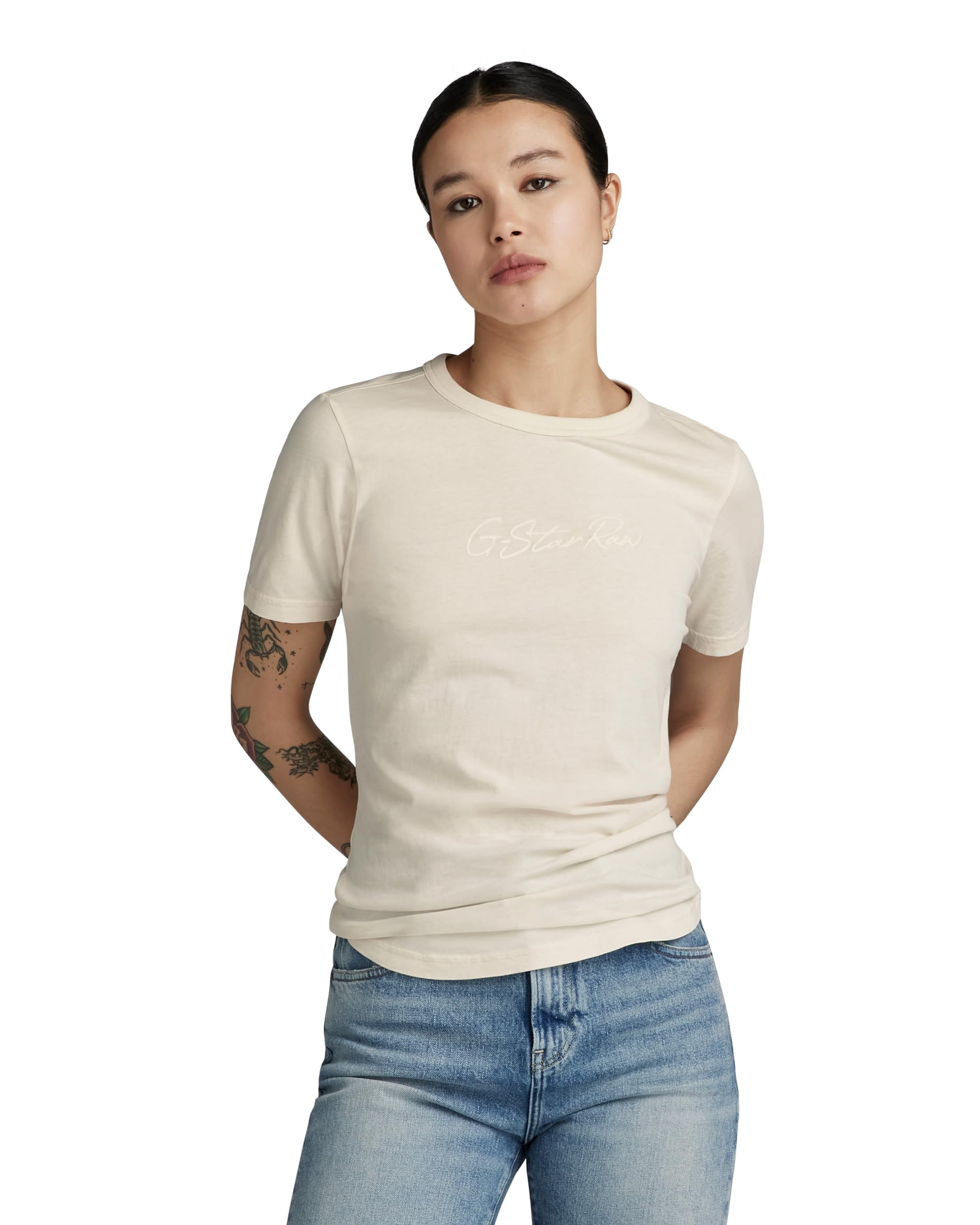 G-Star Women's Autograph Slim Top, Beige (eggnog D24216-4107-G076), XL