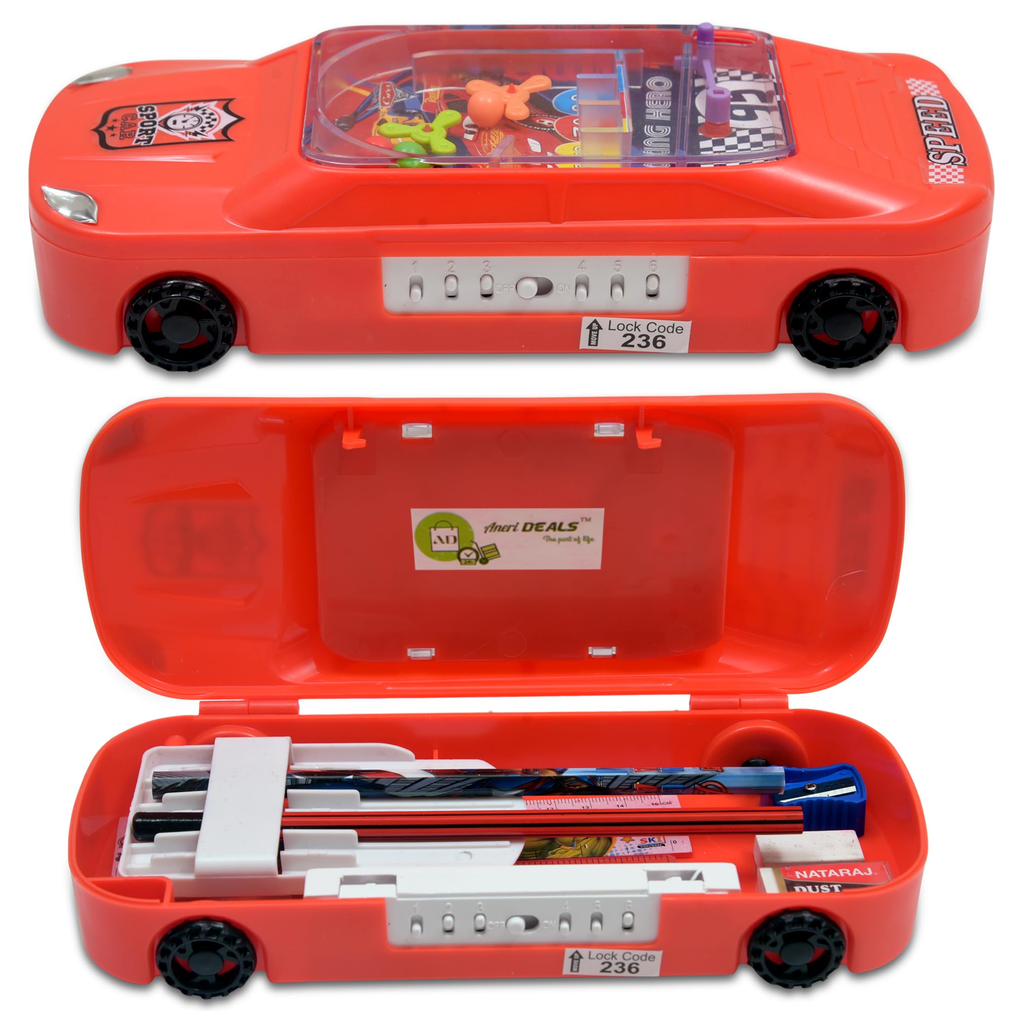 See full amazon price history chart for AneriDEALS Stylish Car Geometry Box on Wheels with Password Lock & Pinball Game - Micky Mouse Art Plastic Pencil Box (Set of 1, Red) (Red- Spiderman) AneriDEALS Stylish Car Geometry Box on Wheels with Password Lock & Pinball Game - Micky Mouse Art Plastic Pencil Box (Set of 1, Red) (Red- Spiderman) (B0C3HFCBNG) Amazon Price History, Amazon Price Tracker