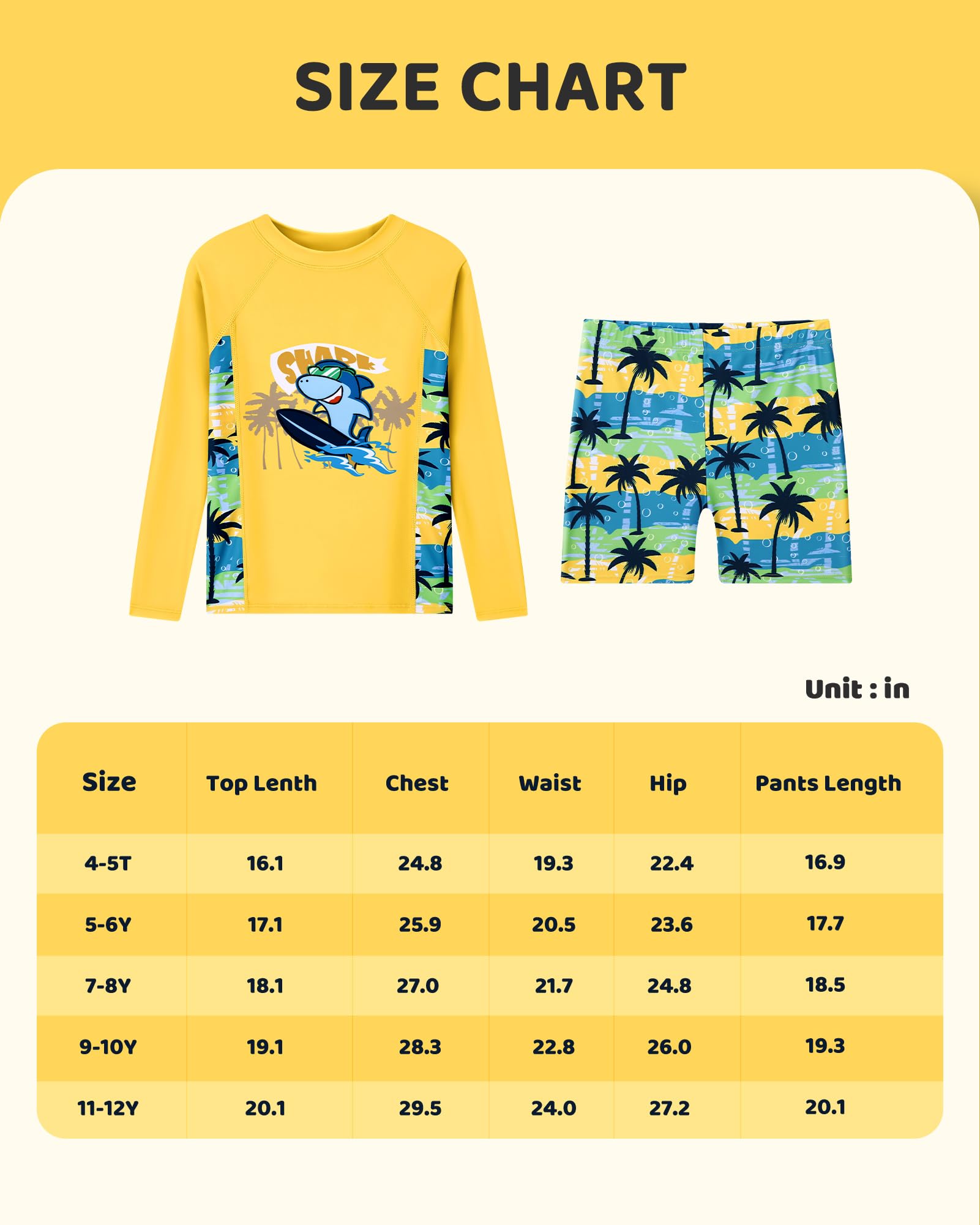 ZOEREA Maillot de Bain garçon 2 pièces, t-Shirt de Natation UV + Boardshort, Ensemble séchage Rapide 4-12 Ans