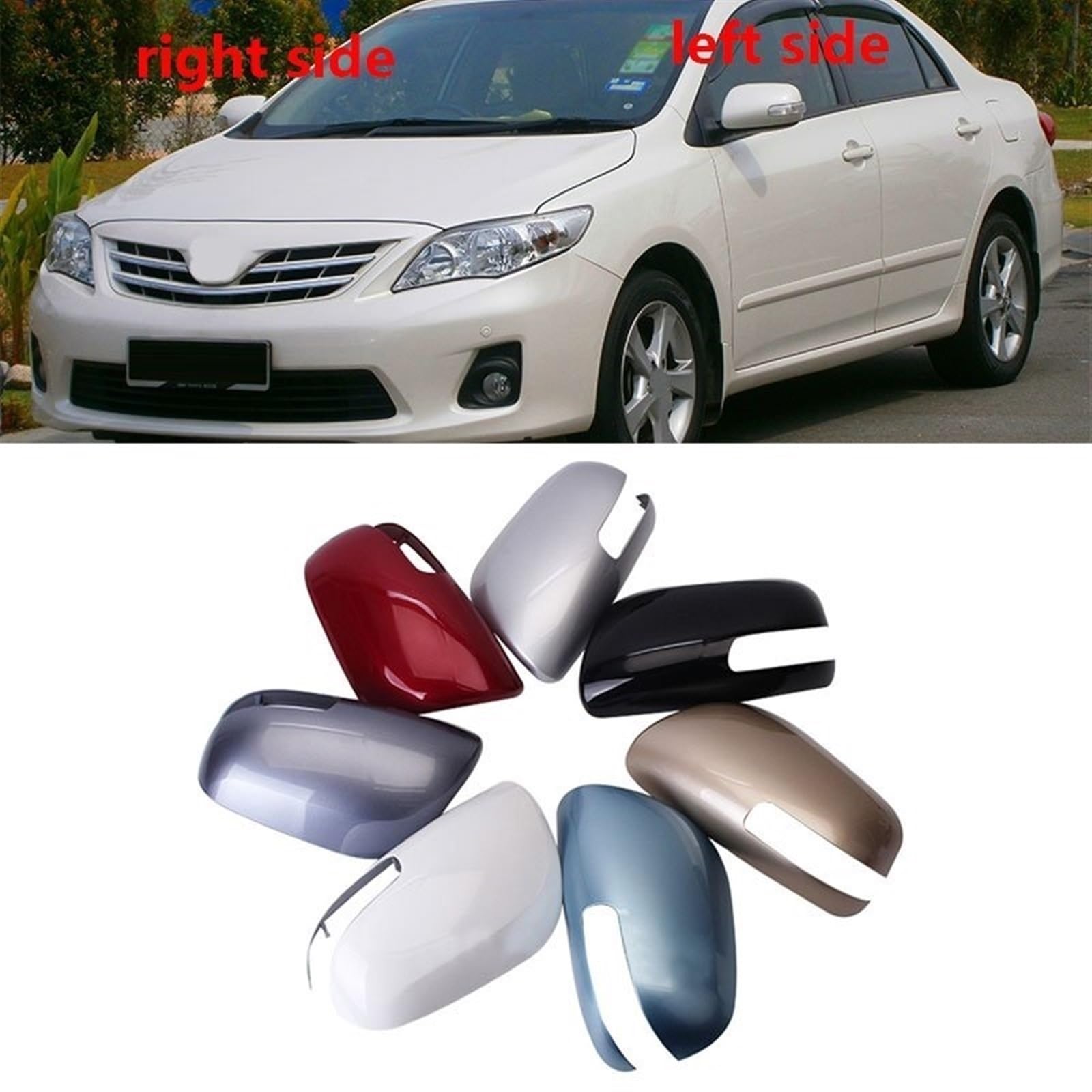 Specchietto retrovisore dell'automobile Per Toyota per Corolla Altis 2010-2014 Copertura specchietto retrovisore esterno Coperchio laterale portiera(Unpainted,Right)