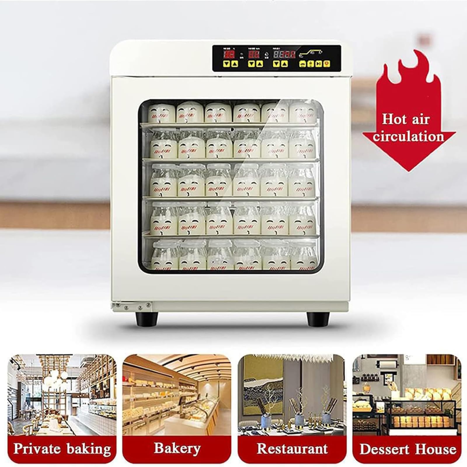 Máquina De Fermentación De Masa Comercial, Caja De Fermentación Inteligente De 5 Capas De 70 litros, Control Dual De Humedad Y Temperatura, para Bollos Al Vapor, Yogur, Natto