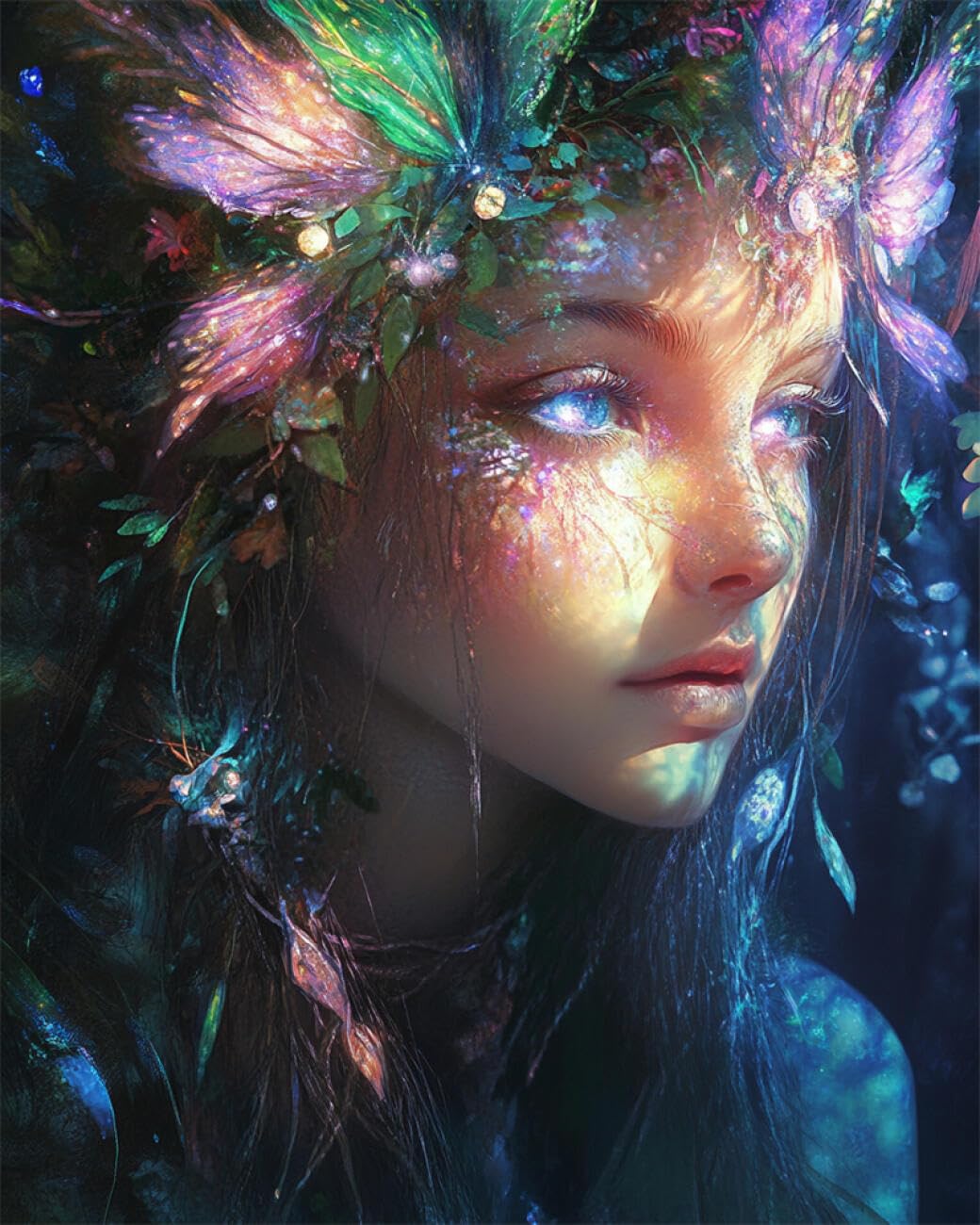 RKFLGEW 14CT Counted Cross Stitch Kits Anime Elf Woman DIY Embroidery for Adults Beginner Needlework Kit with Patterns Needlepoint Art 40x50cm