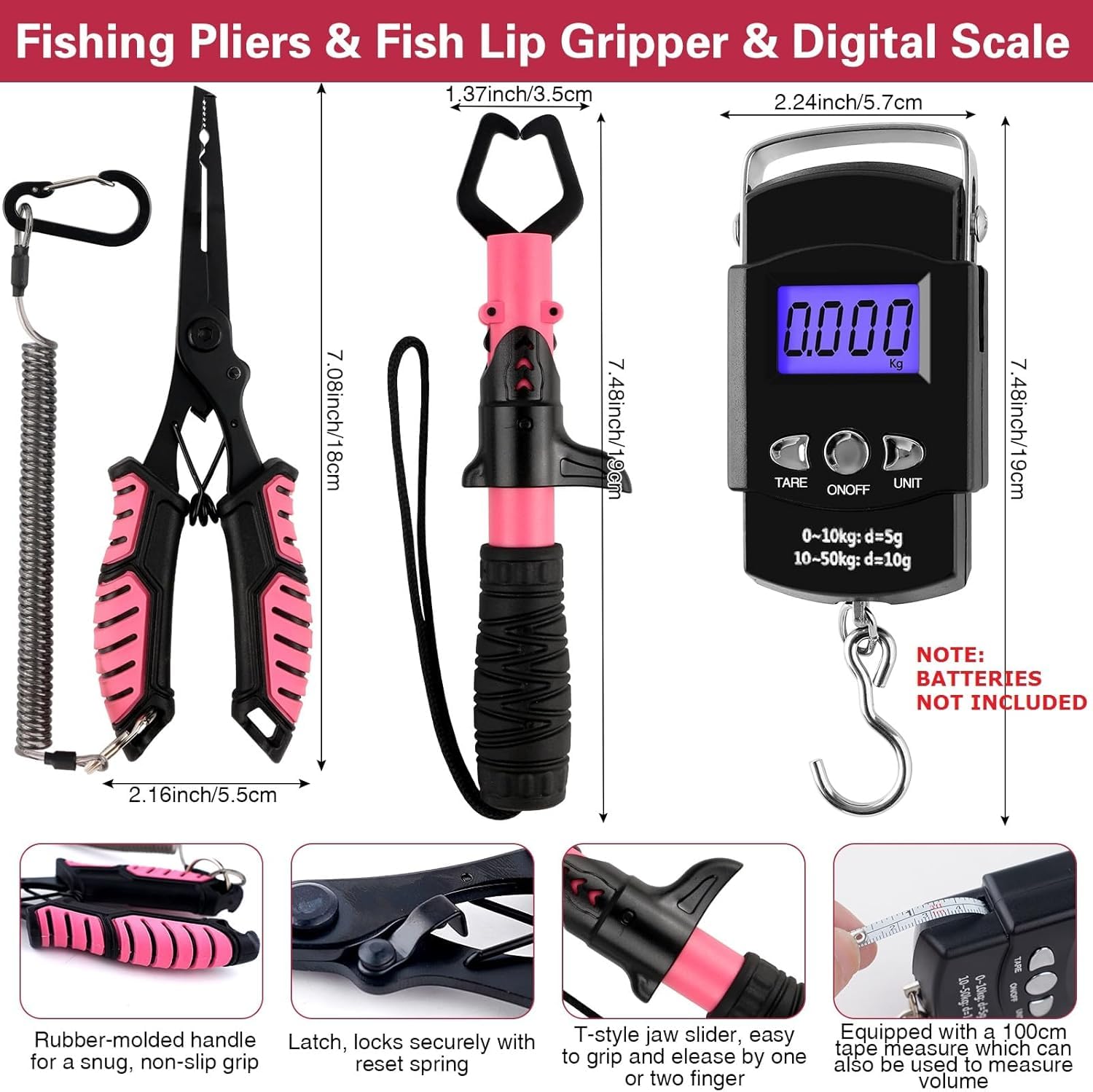 Scatola per attrezzatura da pesca a 3 strati con attrezzatura inclusa, kit di attrezzi da pesca include pinze per labbro di pesce, bilancia Crankbait Spinnerbaits Soft Baits Hooks, regalo ideale per