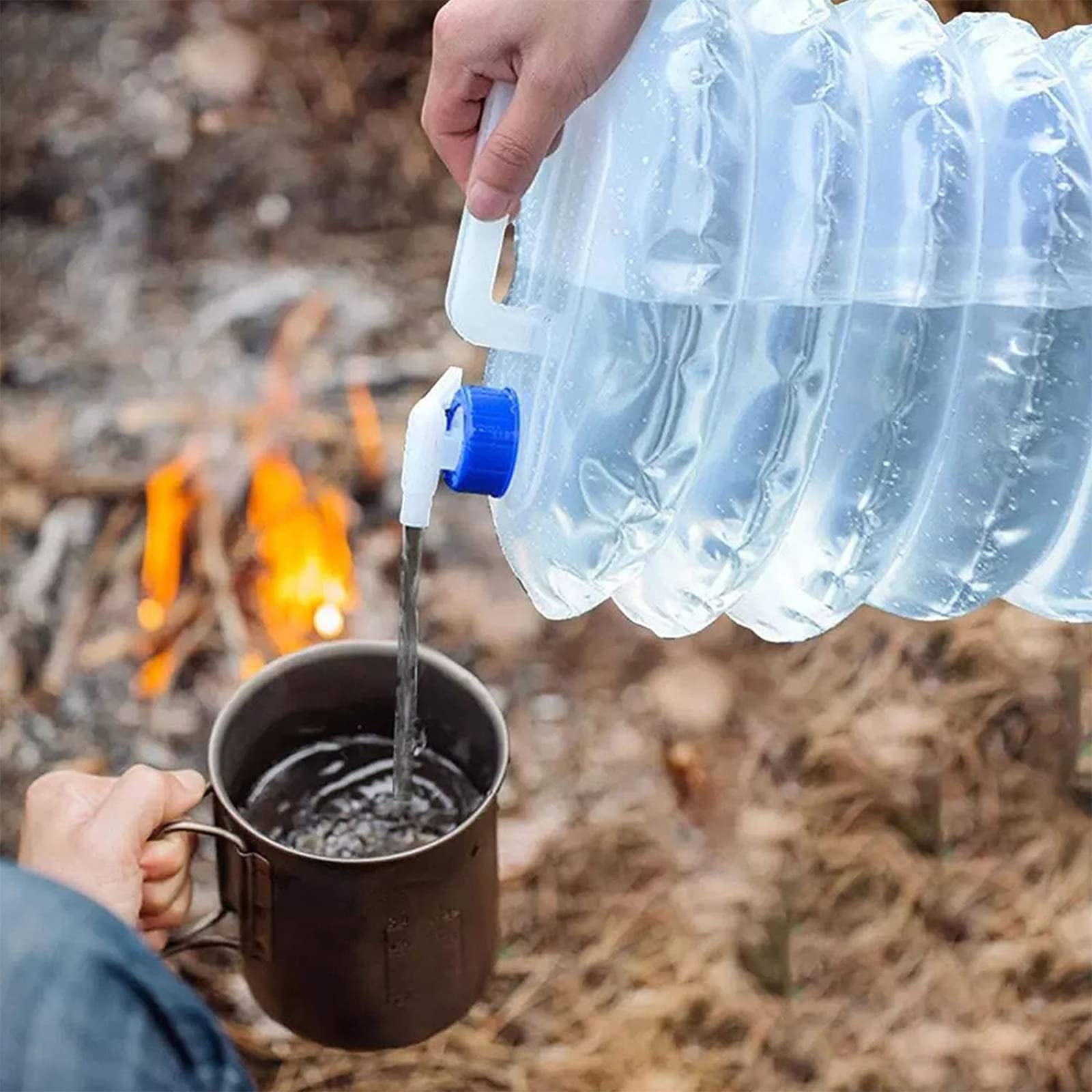 Contenedor de agua plegable, 3L/5L/8L/10L/15L, contenedores de agua para camping sin BPA con grifo, transportador de agua para camping, cubo de agua portátil y plegable para uso al aire libre, picnic