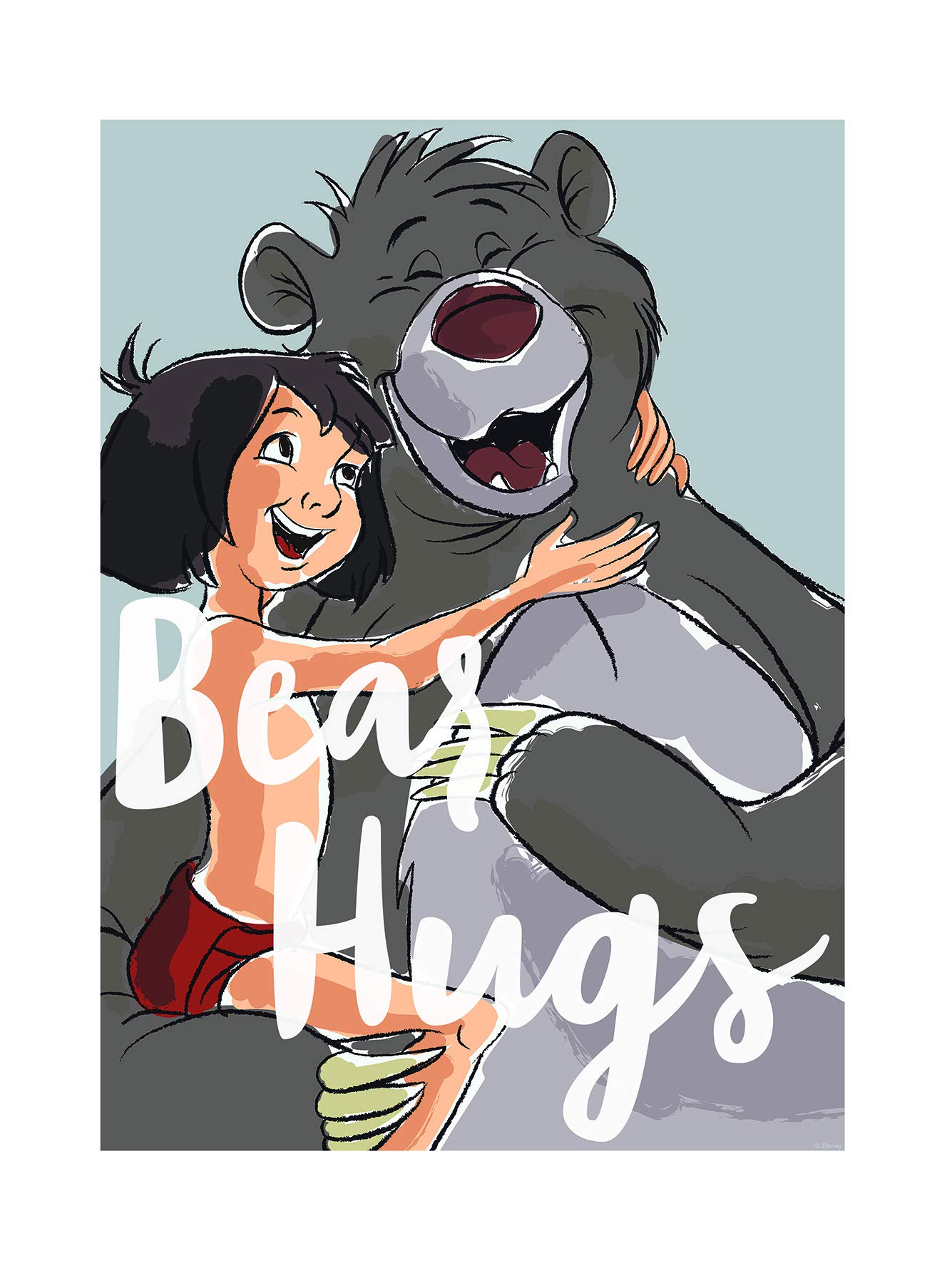 Komar WB013-30 x 40 cm Disney Wall Picture Bear Hug Children's Room Decoration Art Print Size 30 x 40 cm (Width x Height) without Frame