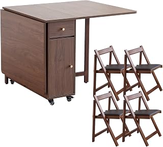 COMUHOME Extendable Drop Leaf Folding Dining