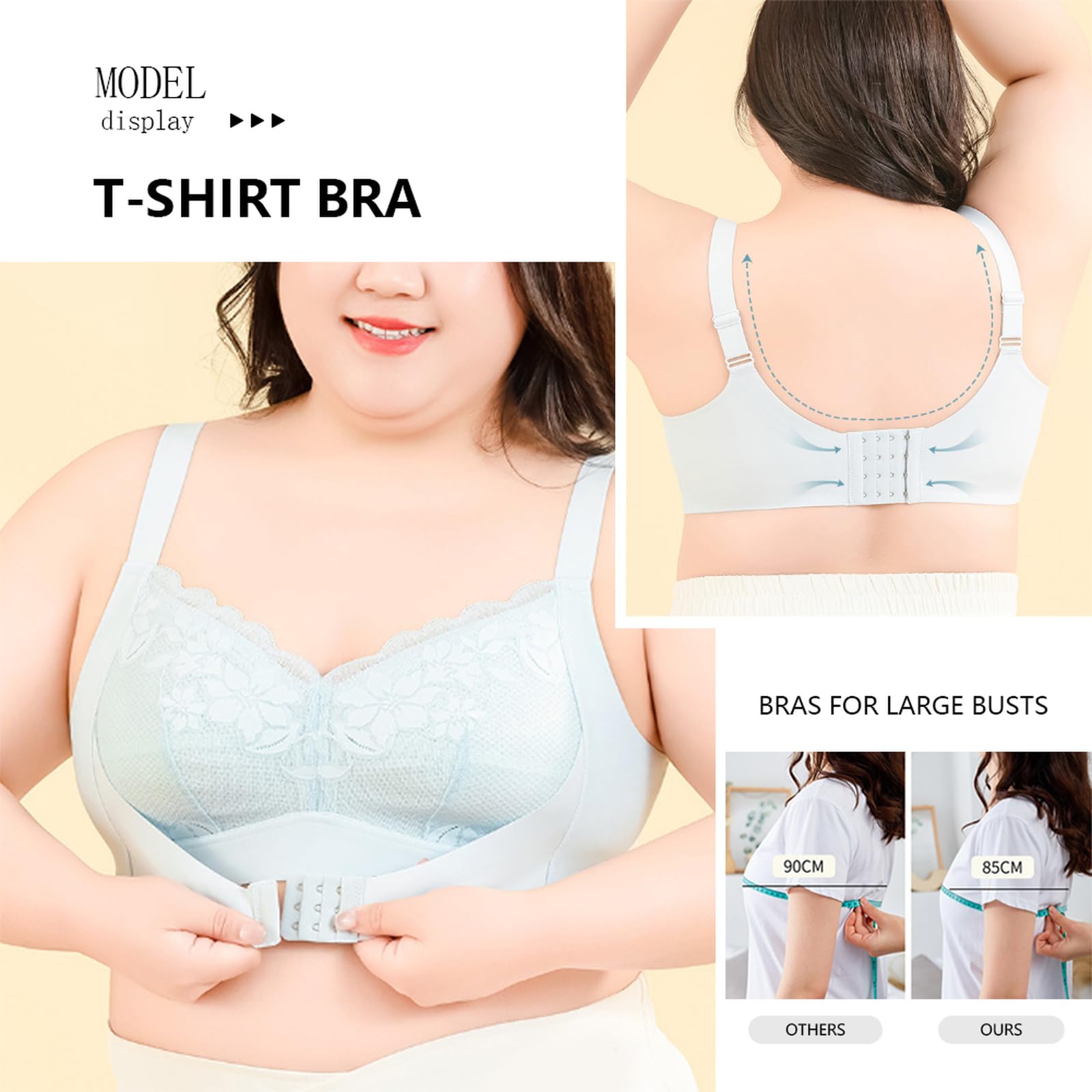 Dirndl Damen Vorderverschluss Bügelloser Spitze Bralette un Gepolstert gefüttert V Ausschnitt Jeden Tag BHS Top BHS Push up sexy