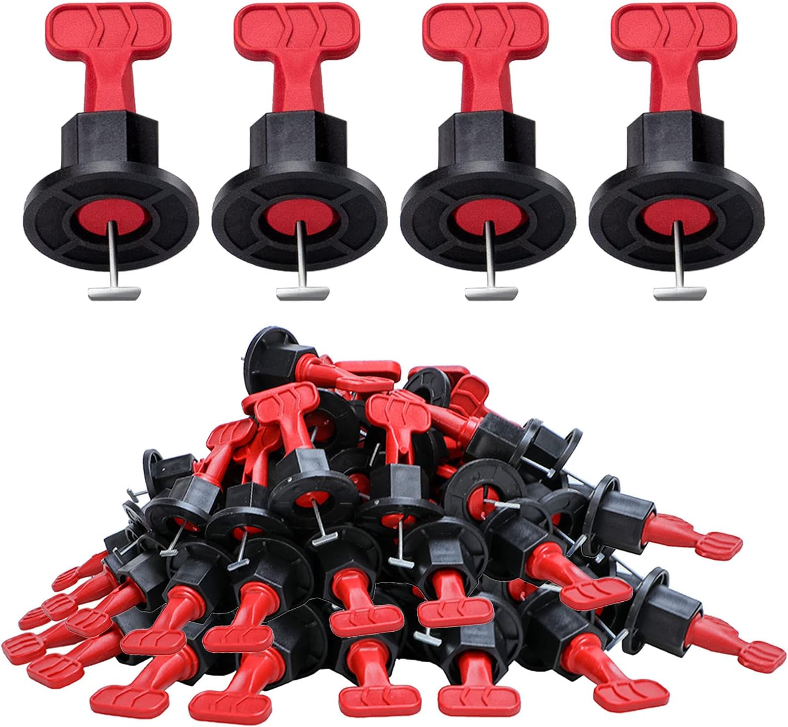 Tile Leveling System Kit 100pcs Tile Leveler Spacers, 2 Special Wrenches, 10 T-pins