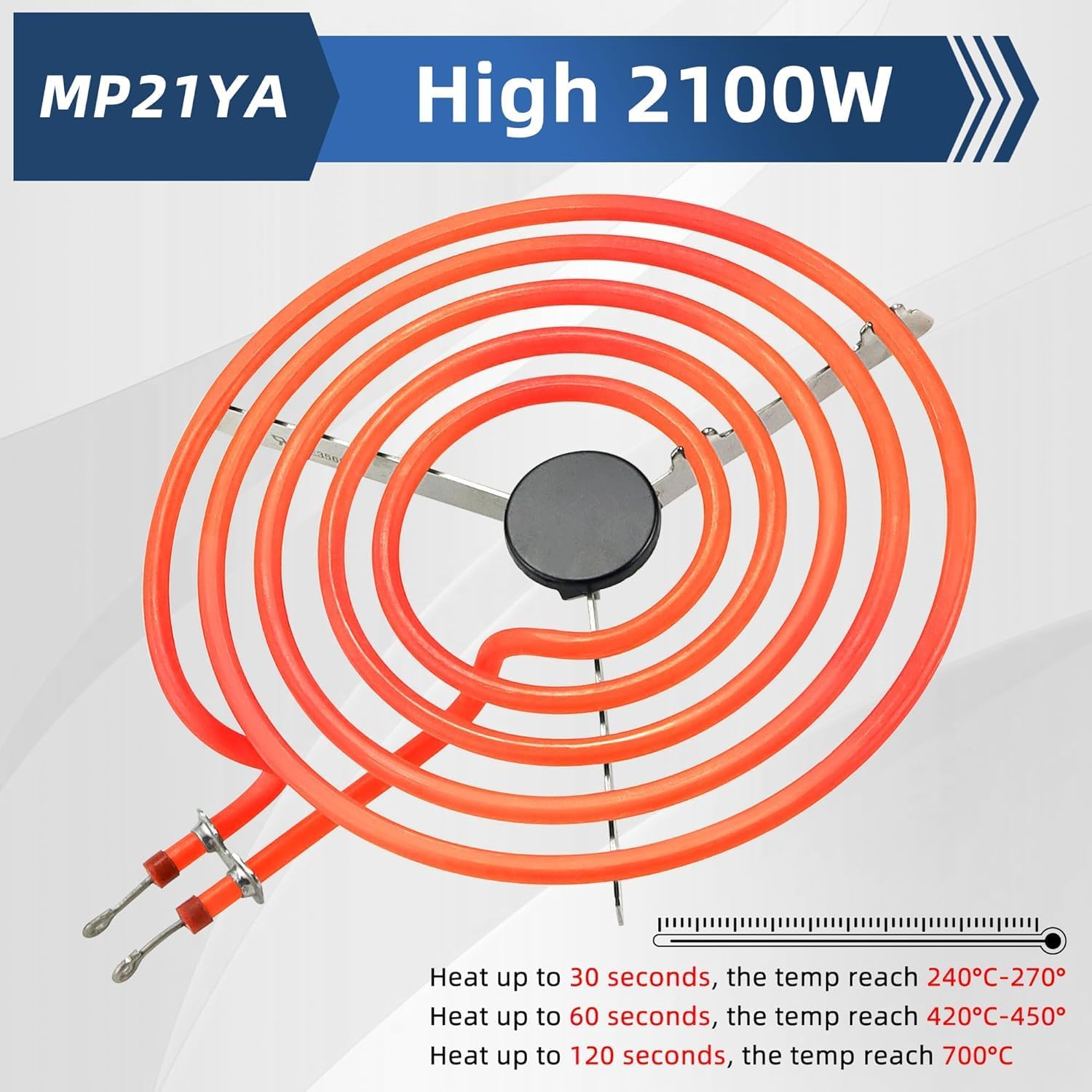 2 Pack MP21YA (8") Electric Range Burner Element Unit Set Replacement Fit for Frigi-daire Whirl-pool Ken-more May-tag Stove Top Burner Replace WPY04100166, 4381750, Y0E00801799, 19950009 By Fetechmate