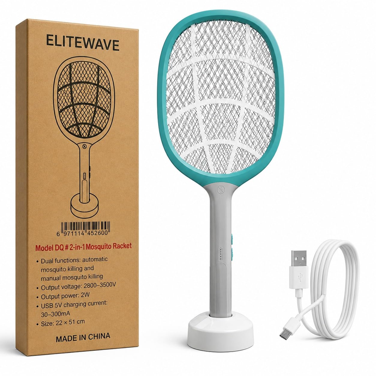 2-in-1 Rechargeable Mosquito Killer Racket with Auto UV Mode & Charging Stand | Electric Mosquito Bat | Type-C Fast Charging | Manual & Hands-Free Operation | Indoor & Outdoor-picture-37