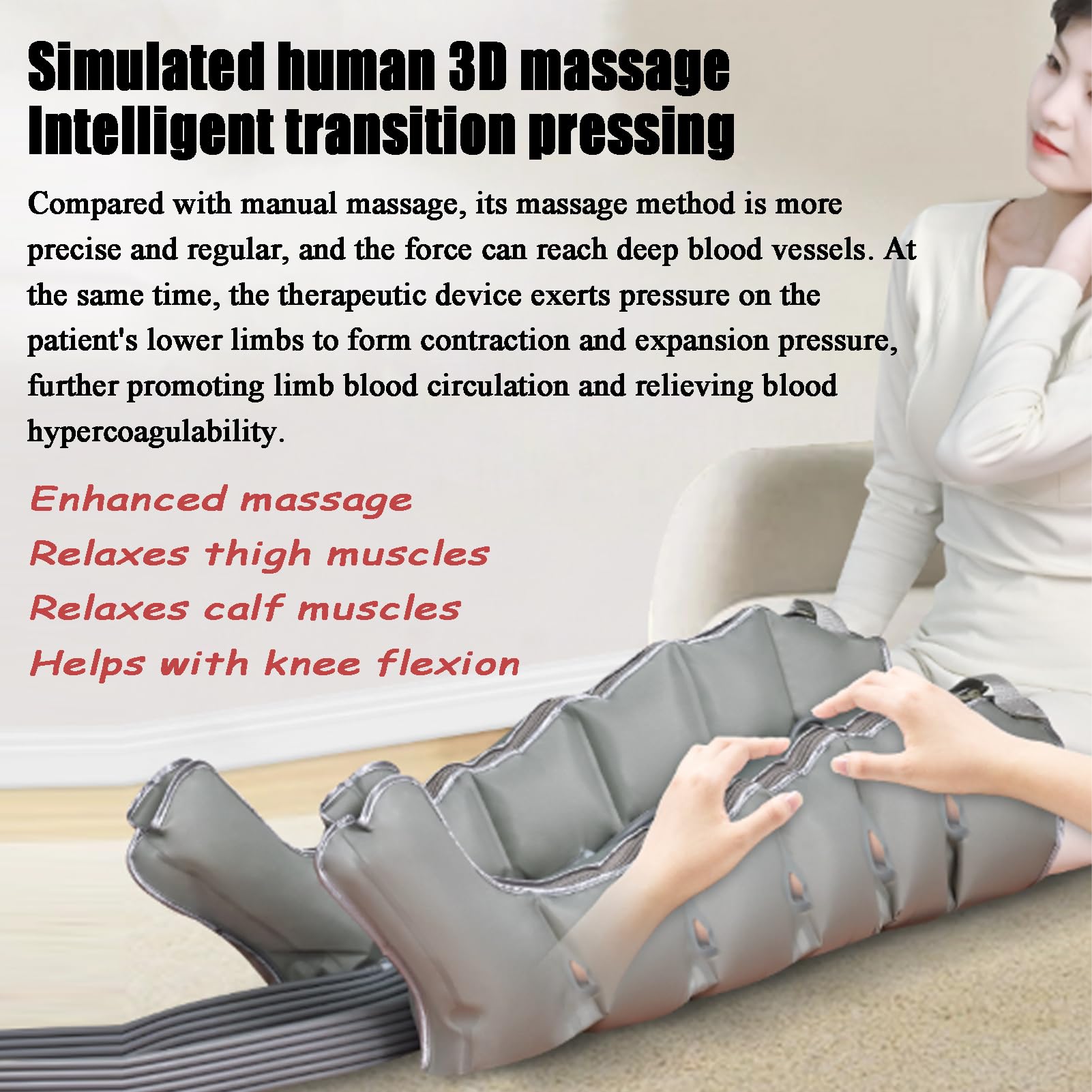 6 Cavità Strumento per il rilassamento di tutto il corpo, vita, braccia e gambe, Macchina per massaggio elettrico a compressione d'aria, Trattamento del lipedema alle gambe, Massag