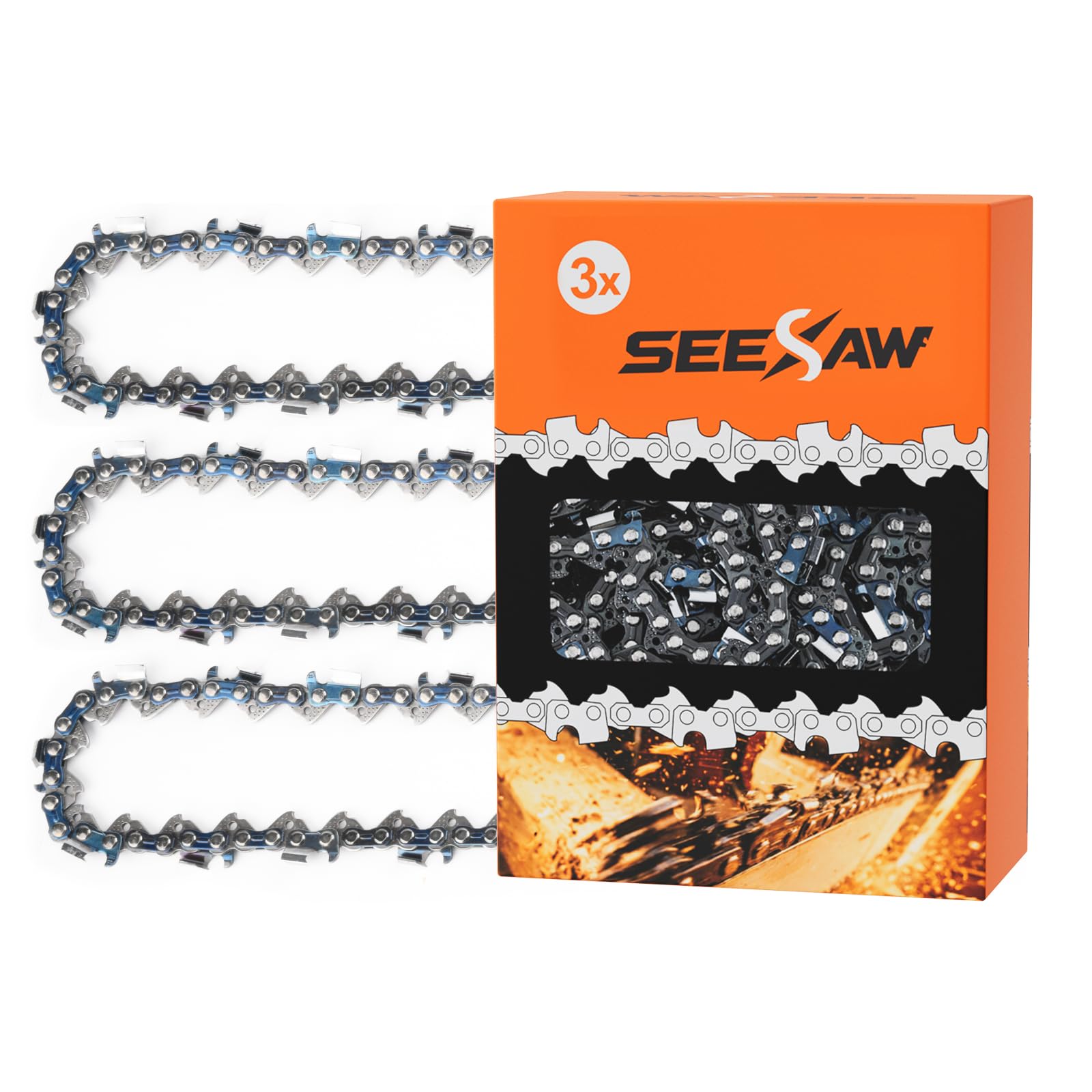 3 Pack 24 Inch Chainsaw Chain 3/8" Pitch .050" Gauge 84 Drive Links Fits Husqvarna 460 (Rancher), Stihl 33RS 84 25"/24" MS390 MS310 MS361 MS460 MS500 - Echo 72LPX84CQ
