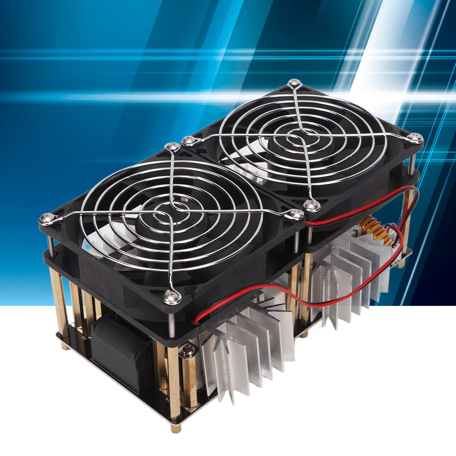 Bewinner Indukcyjny moduł Grzewczy ZVS 12-48 V 2000 W Płyta Grzewcza Niskiego Napięcia Wysokiej Częstotliwości do Topienia Metali, Hartowania, Wyżarzania z Radiatorem i Wentylatorem Chłodzącym