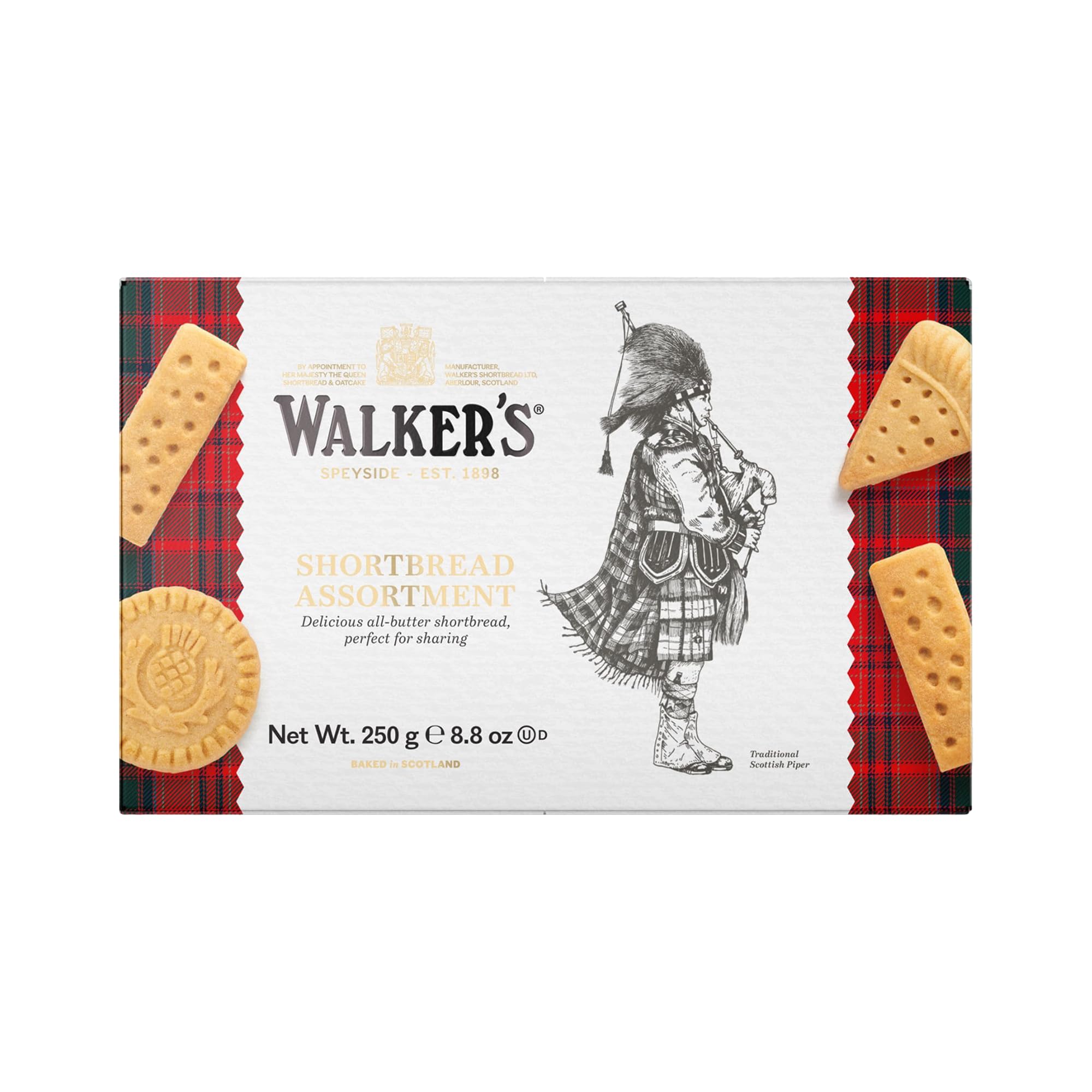 Walker's Shortbread Assorted Cookies, Pure Butter Shortbread Cookies, 8.8 Oz Box (Pack of 6)