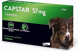 Capstar Tabletten für große Hunde von 11 bis 57 kg, zur Sofortbekämpfung bei Flohbefall, schnell wirksam gegen Flöhe, 6 Tabletten-Packung product image
