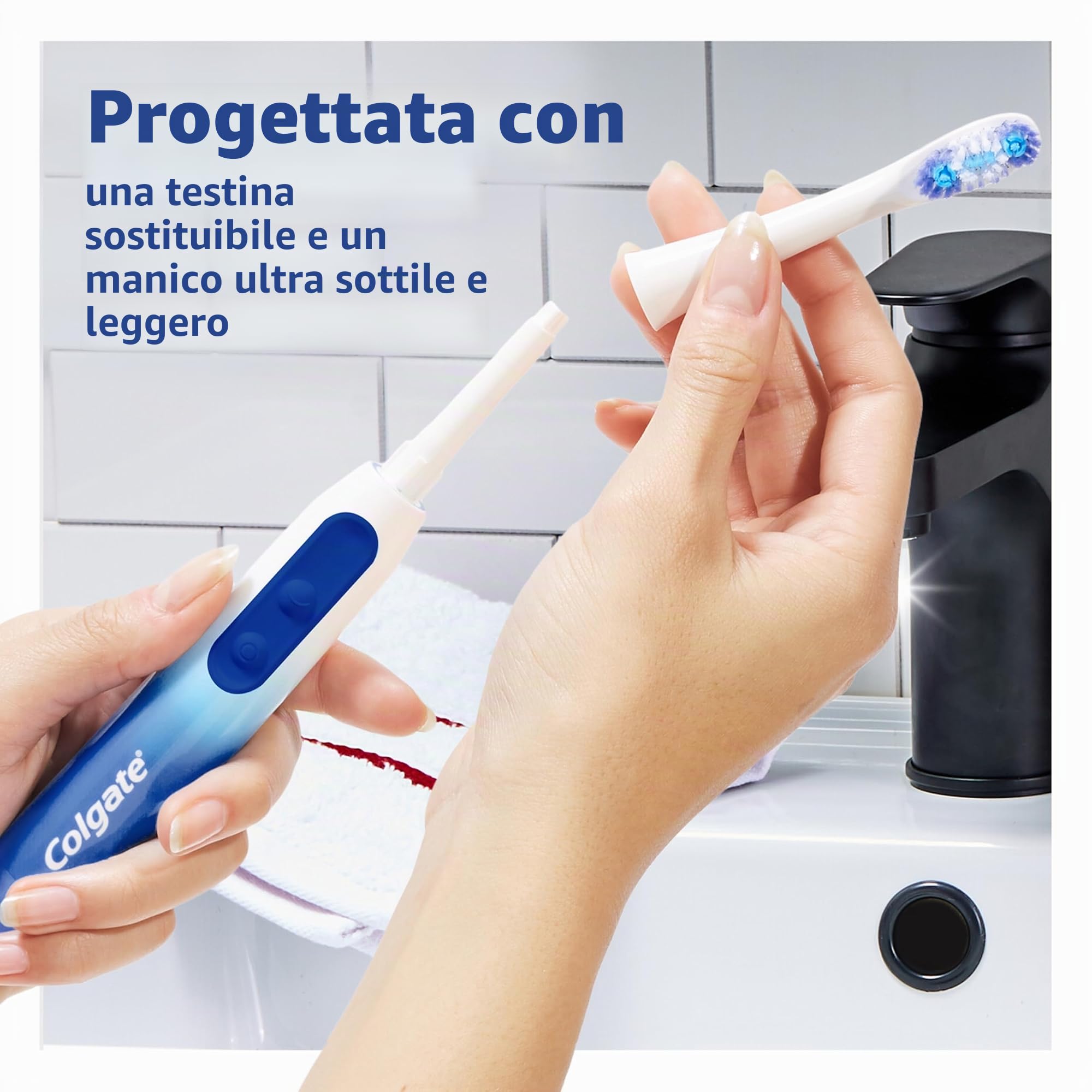Colgate Spazzolino da denti a batteria con punta a filo interdentale da 360