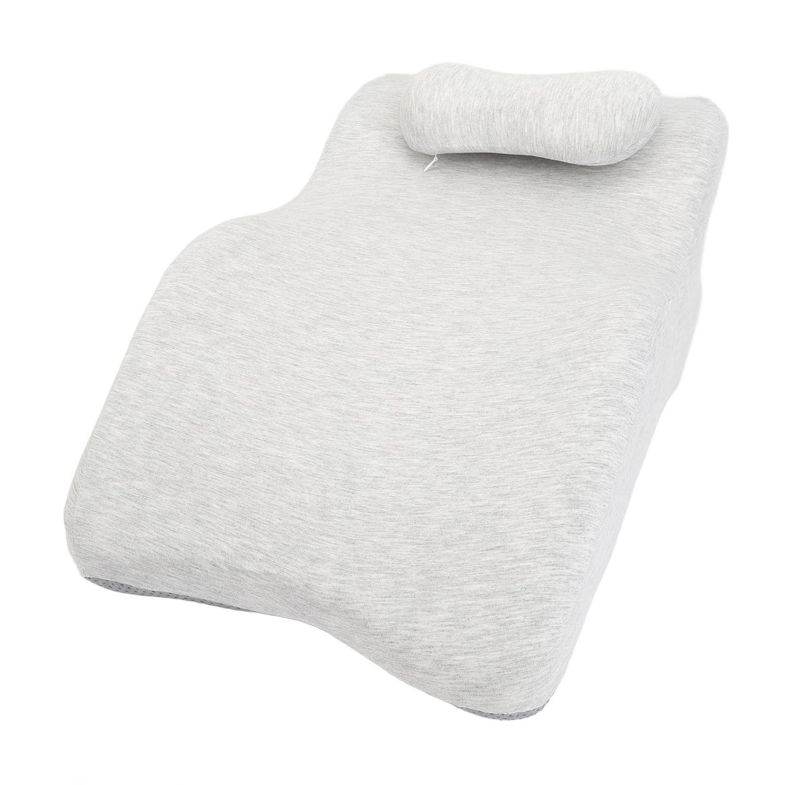 Cojín Elevador de Piernas, Almohada Ergonómica de Espuma Viscoelástica Suave para Masaje en el Hogar, Salón de Belleza, 60x21x35cm (Gris Claro)