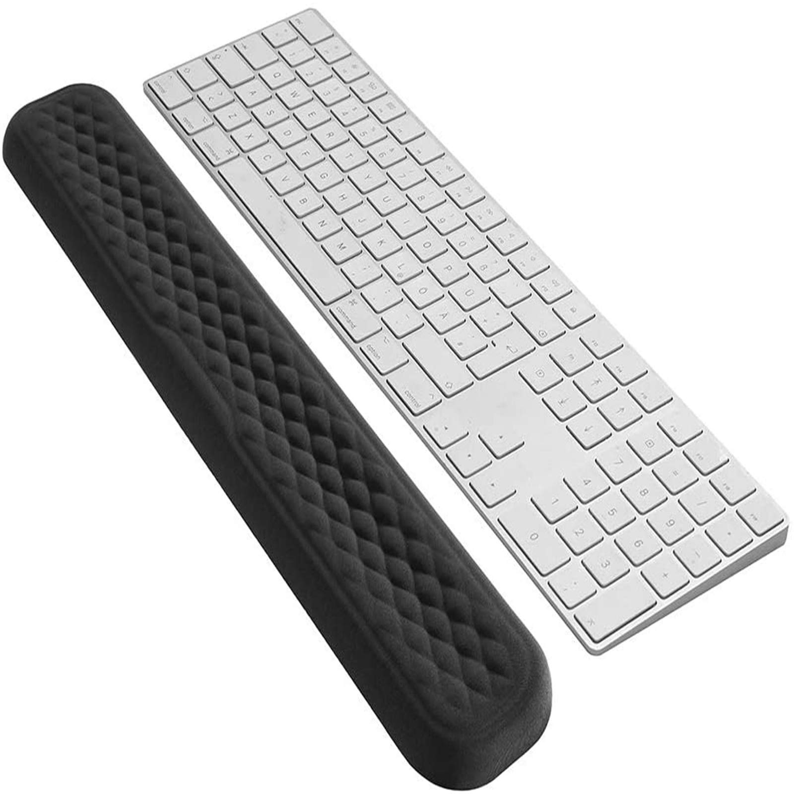 Poggiapolsi Tastiera Poggiapolso Pad Cuscini in Memory Foam per Mouse E Tastiera Design Ergonomico Set di Cuscini,Cuscini Poggiapolsi per Tastiera(Nero)