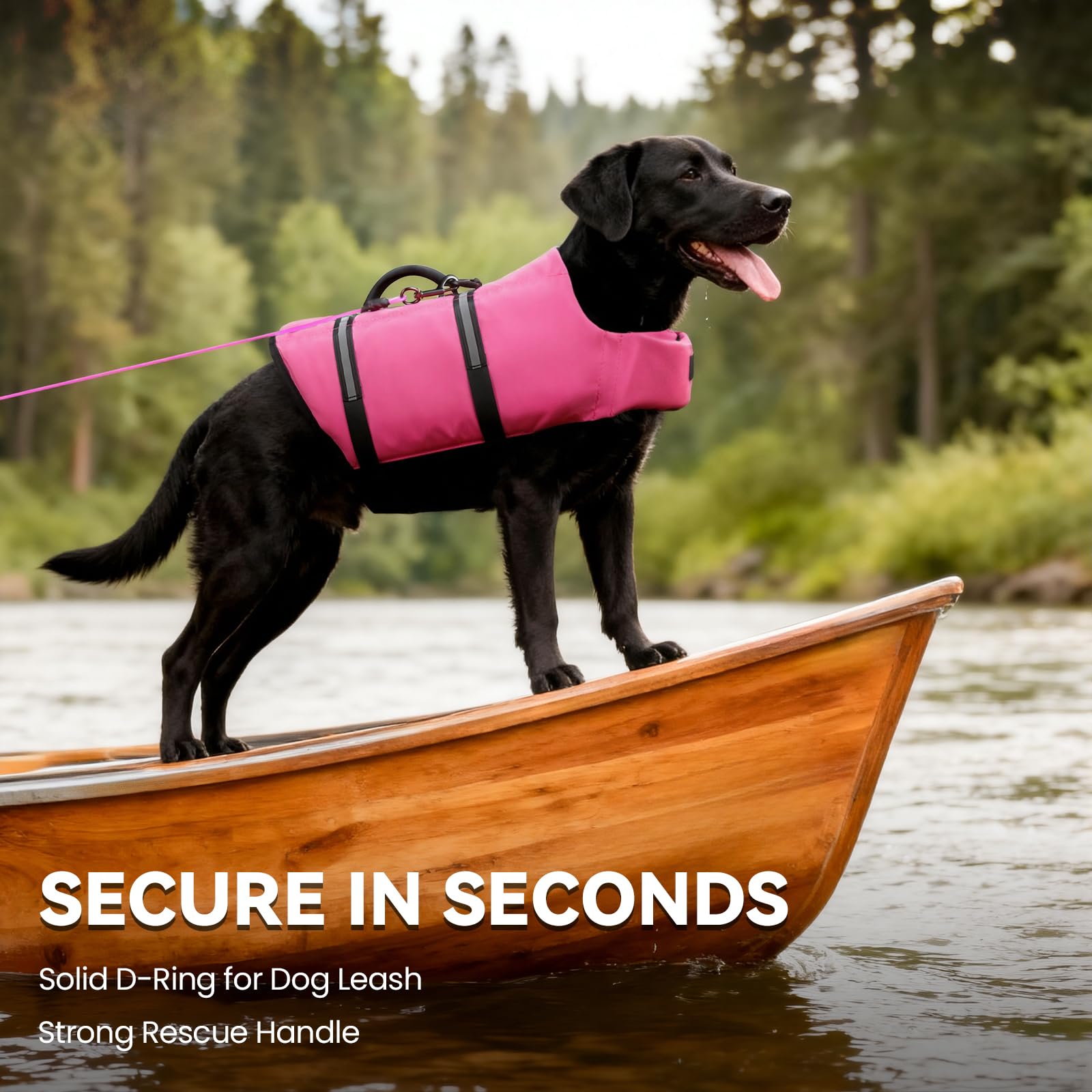 VIVAGLORY Rip Stop Dog Life Jacket, Buoyancy Aid with Handle, Buoyancy for Doggy, Dog Life Jacket for Swimming & Boating, XXS, Bright Orange — view 21