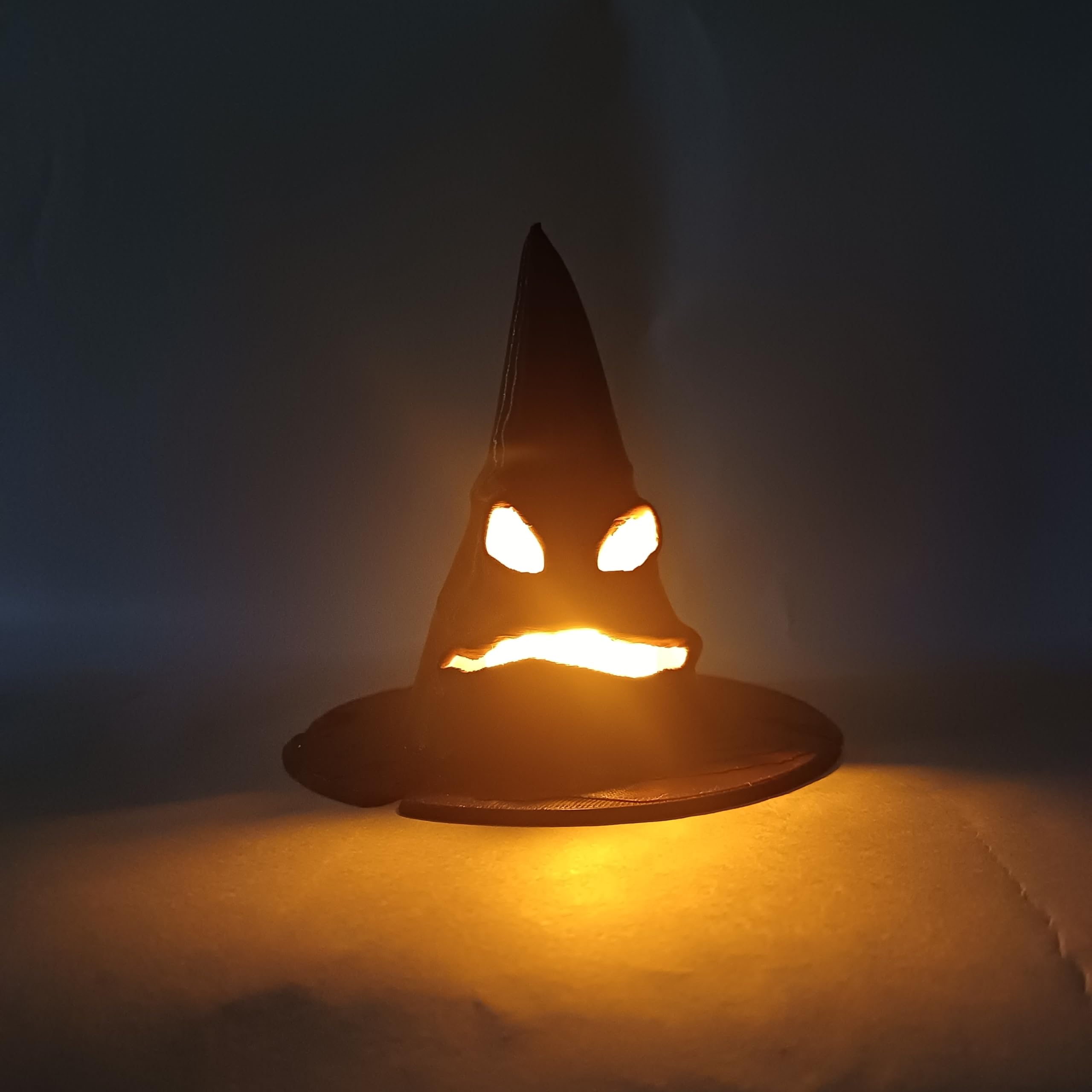 Halloween Hat Light LED Decorative Lamp for Home & Party Decor | Scary Witch Hat Halloween Night Lamp | Spooky Hat Shape LED Light for Tabletop Decoration (4.5*4.5 inches )-image-0
