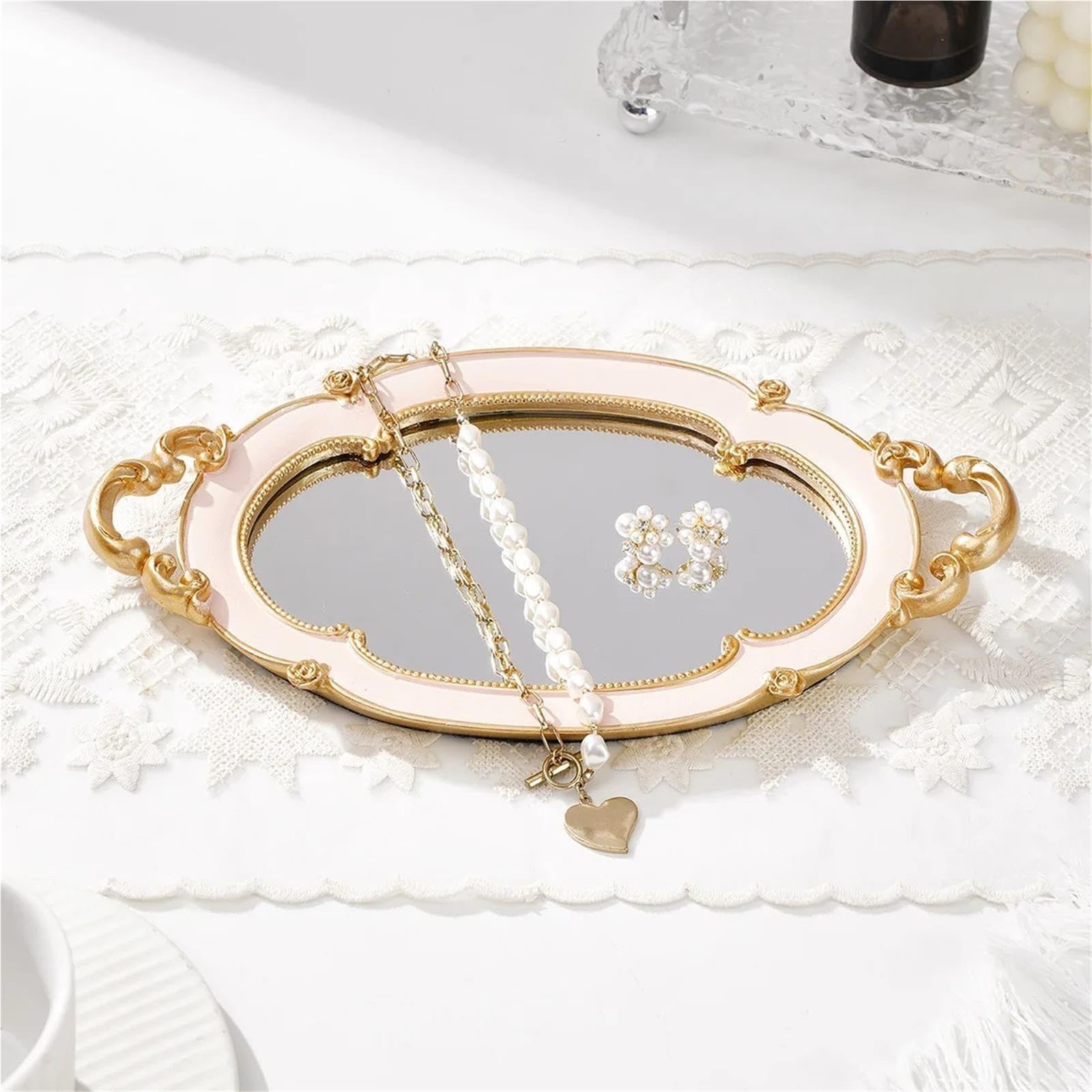 1 Vassoio Decorativo A Specchio A Forma Di Nuvola