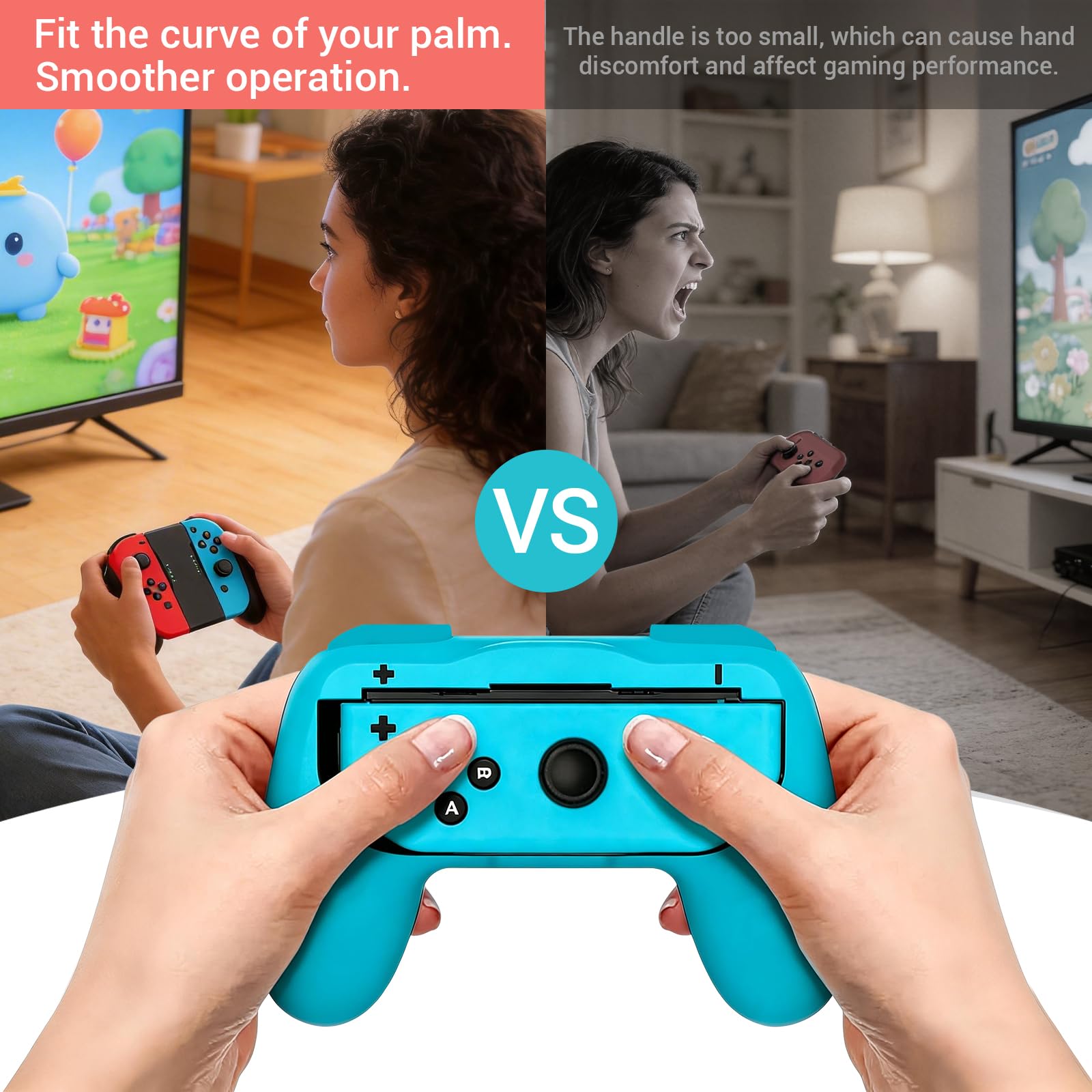 XIMEY Mando Switch, Mando Joycons Nintendo Switch, con 4 Tapas para Joysticks, Accesorios para Nintendo Switch 1 2 (B3) - 4