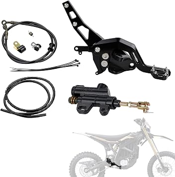 Rear Foot Brake Pedal Kit for Surron Ultra Bee,Hydraulic 6061 Aluminum CNC Bracket Lever with Cable for Electric Dirt Bike Sur Ron Ultra Bee