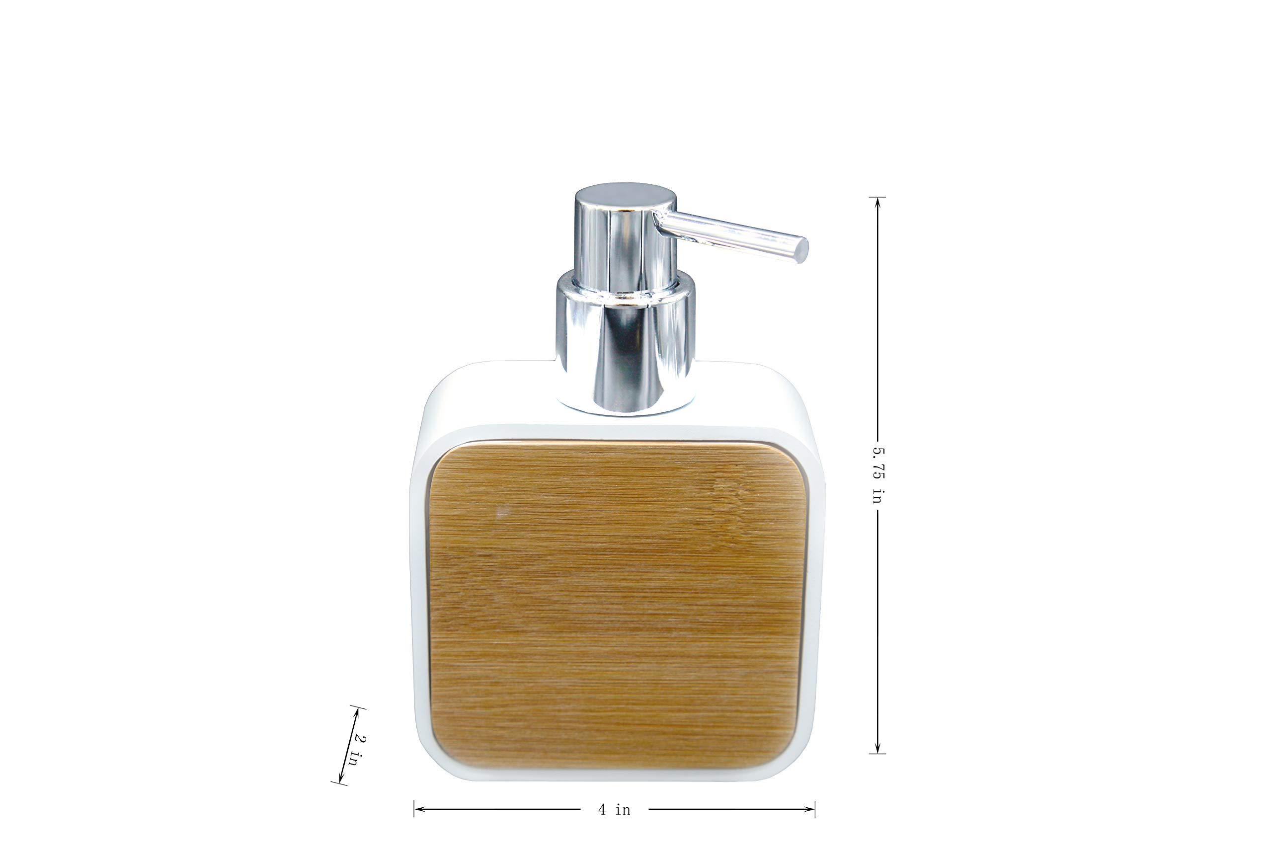 Marina Decoration Set di 4 accessori da bagno di lusso in stile moderno con dispenser per sapone liquido, lozione, pompa, portaspazzolino, bicchiere, portasapone, stile alfa moderno in resina di bambù