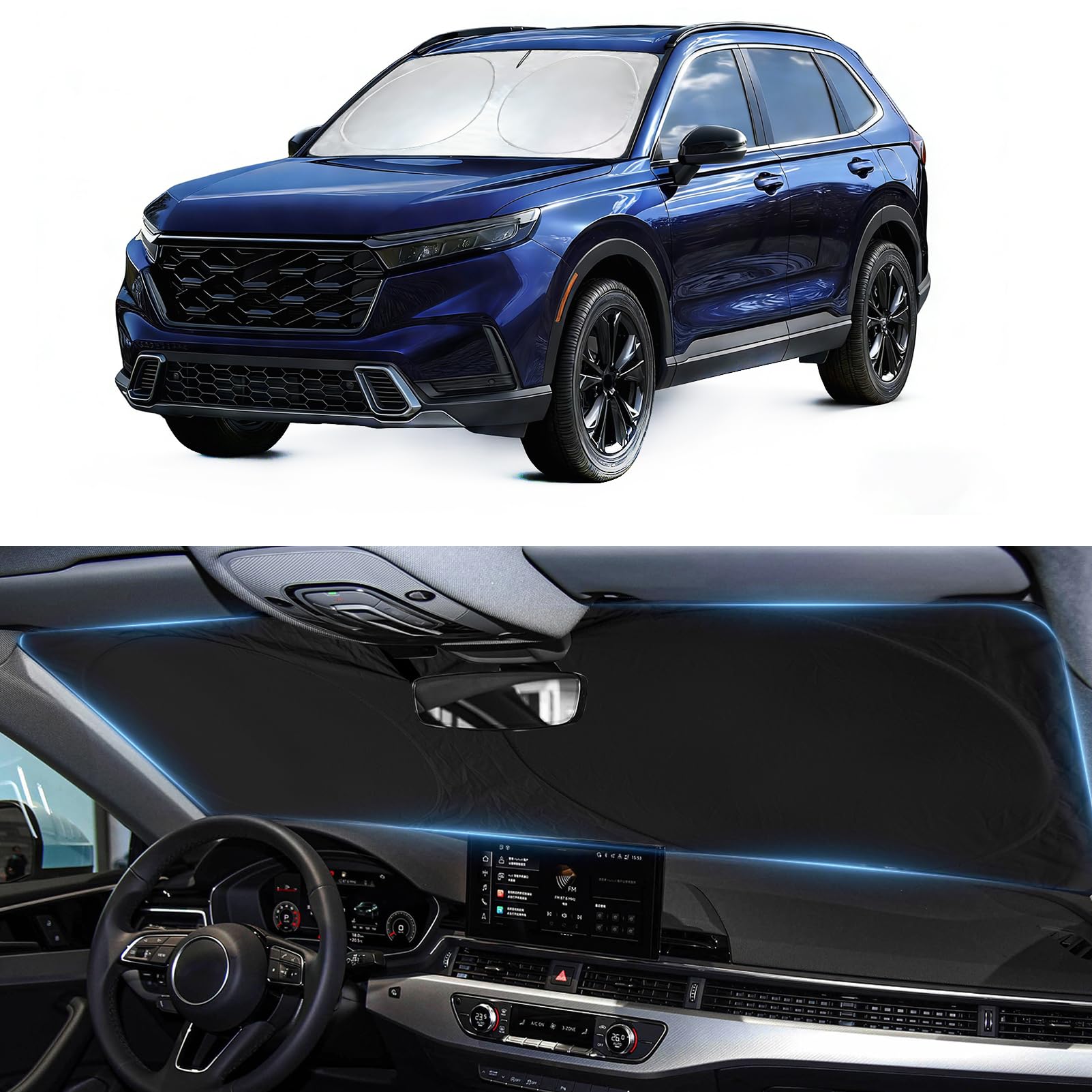 Windshield Sun Shade for Honda CRV 2023-2025 2026 Sun Visor Cover