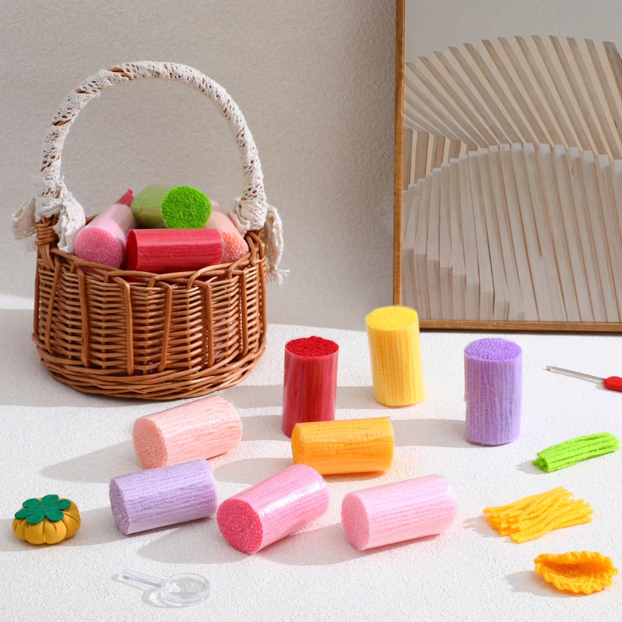 EXCEART 30 Farben Knüpfwolle Acrylgarn für Teppich Knüpfen DIY Handarbeiten buntes Latch Hook Garn