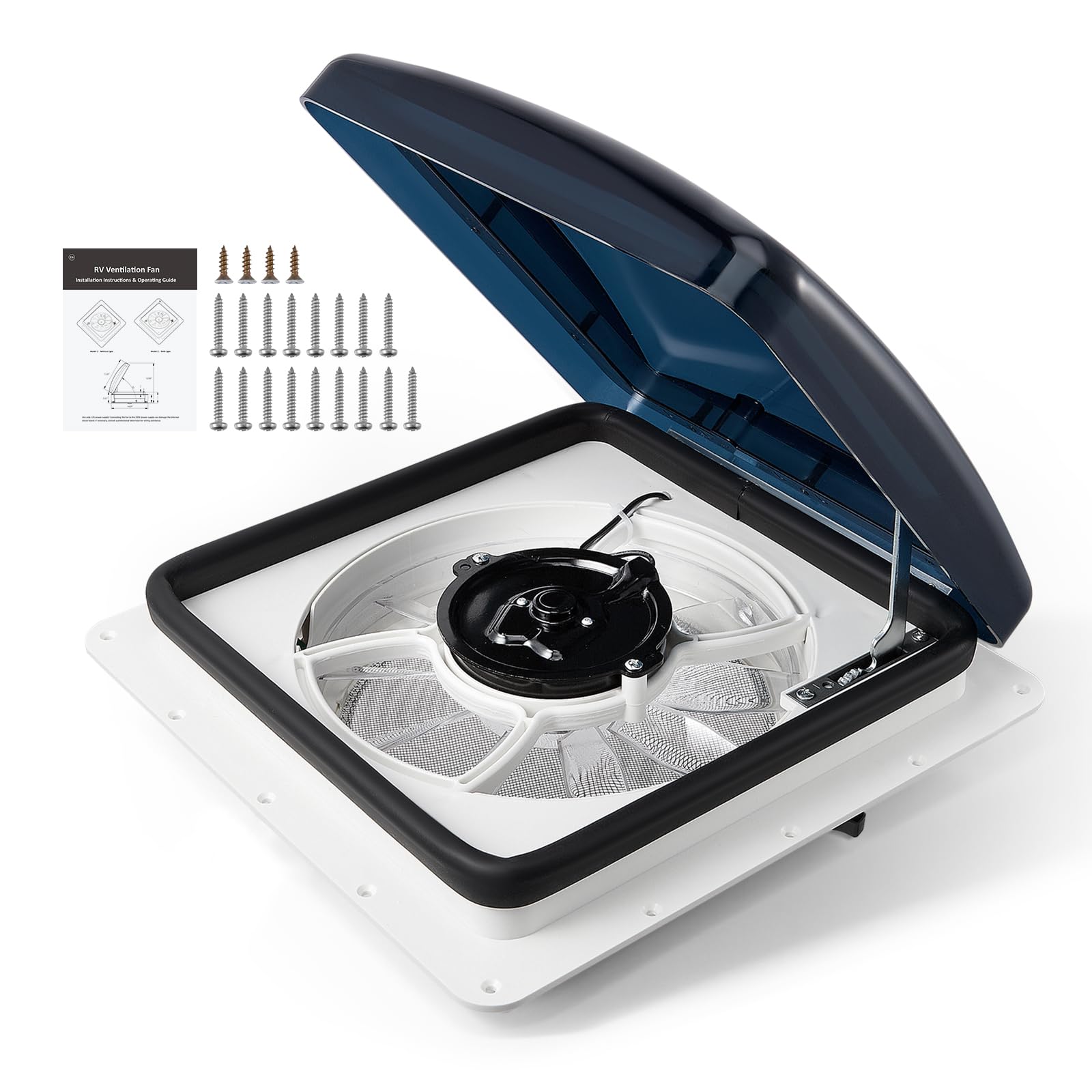 Ventilador de Techo para Autocaravana,autocaravana con Sensor de Lluvia Impermeable,Ventilador De Escape De Techo Para Autocaravana,para caravanas y caravanas