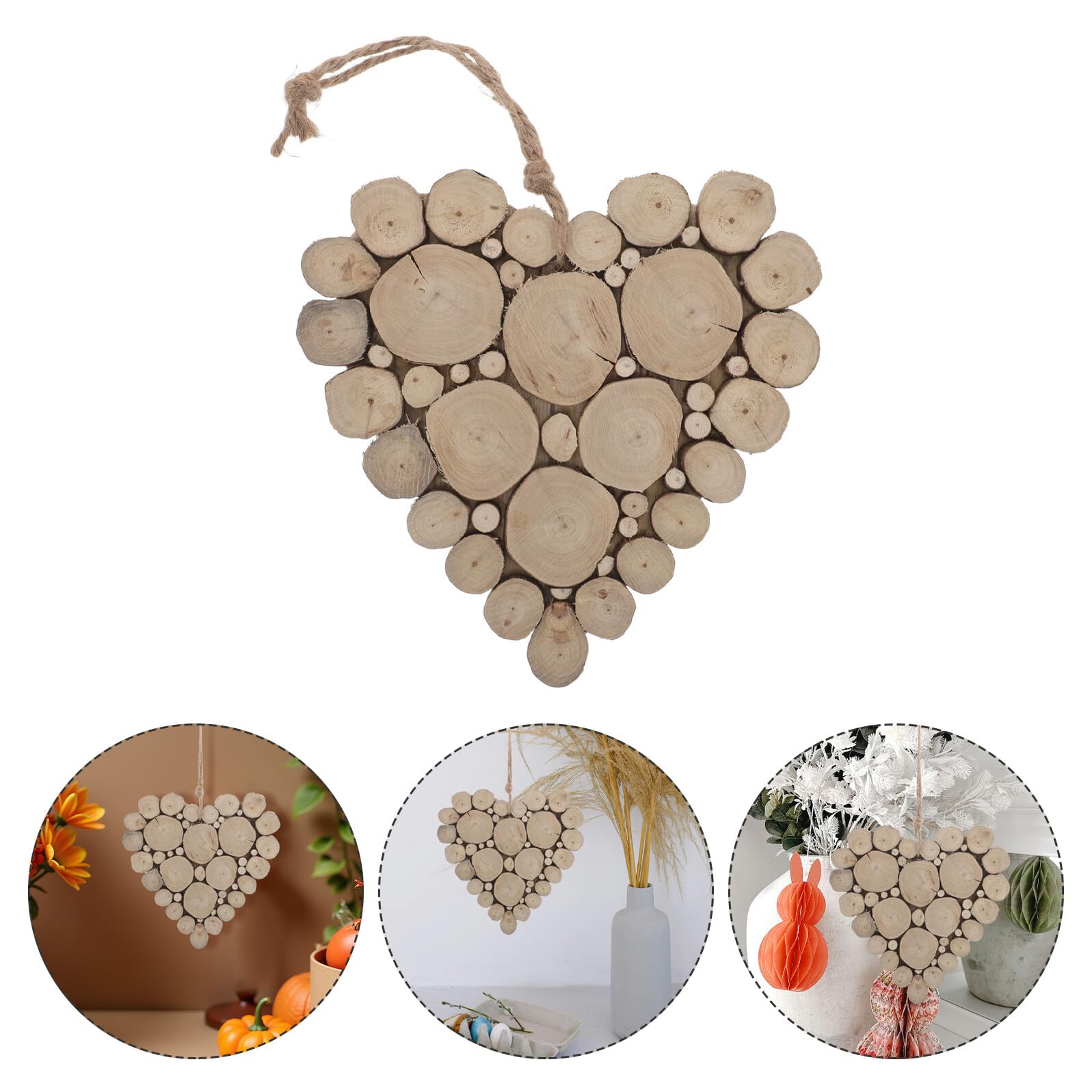 TOYANDONA Adorno Colgante de Madera Maciza en Forma de Corazón 20 CM para Decoración Rústica de San Valentín Obsequio Romántico para Mesa Pared y Fiesta de Compromiso