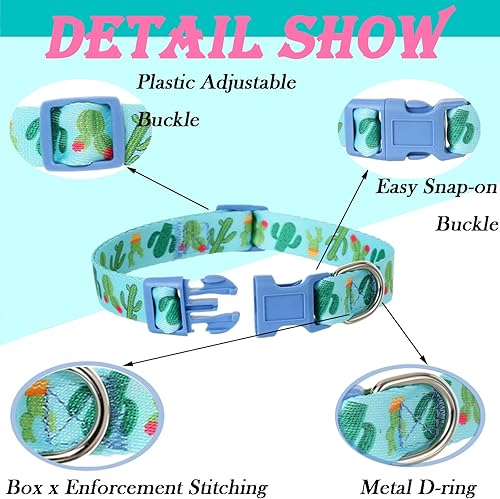 Miniatura 7 de Collar de otoño para perros pequeños, paquete de 2 collares de perro de Acción de Gracias con patrón de arce y flores, ajustable y suave de llevar,