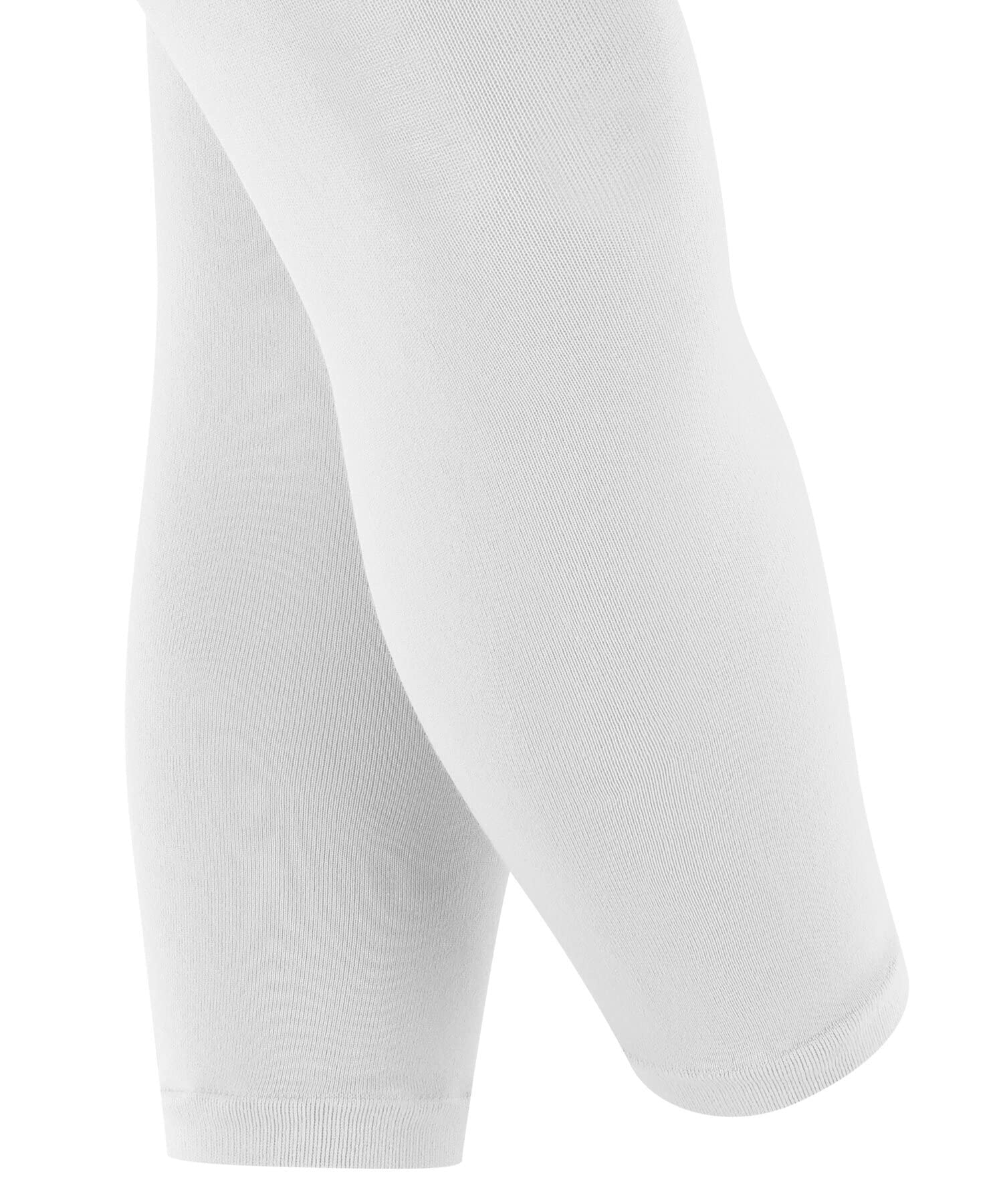FALKE Unisex Kids Cotton Touch Footless Tights, Opaque, Breathable, Cotton, Skin Friendly, Casual or Dress Stockings, White (White 2000), M, 1 Pair