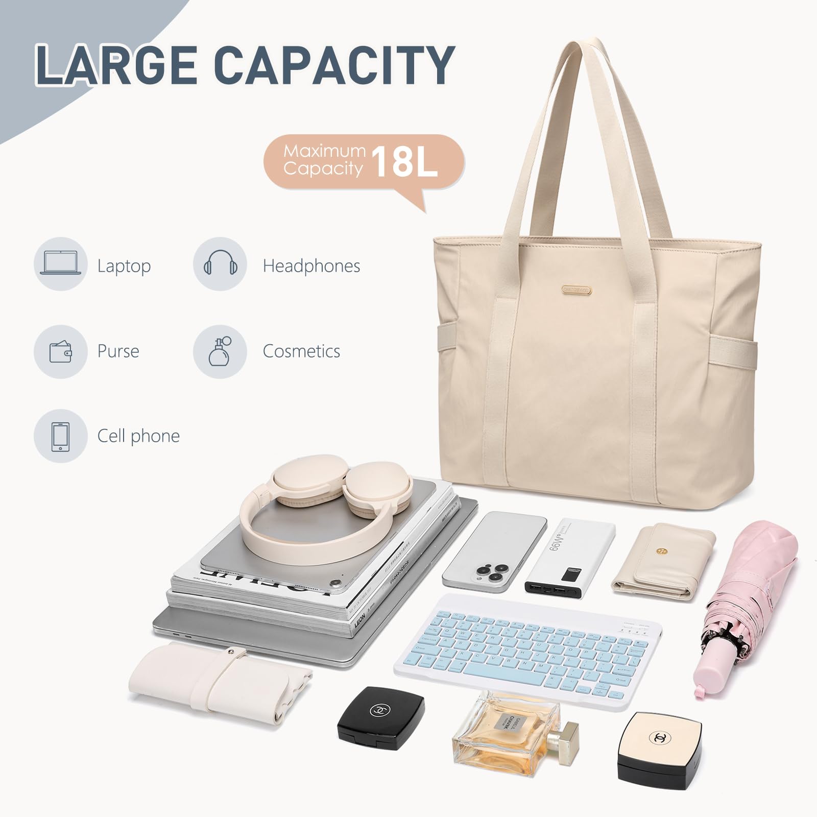 GOLF SUPAGS Bolsa Tote para Mujeres Bolso Hombro Multifuncional para Mujer de 14 Pulgadas Bolsa Tote Ligera para Negocios, Escuela, Viajes