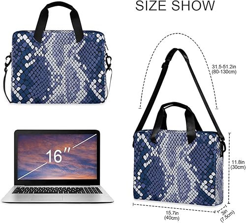 Miniatura 3 de OTVEE Elegante piel de serpiente azul bolsa de ordenador portátil 15.6 pulgadas de la computadora que lleva el maletín bolso de mensajero del