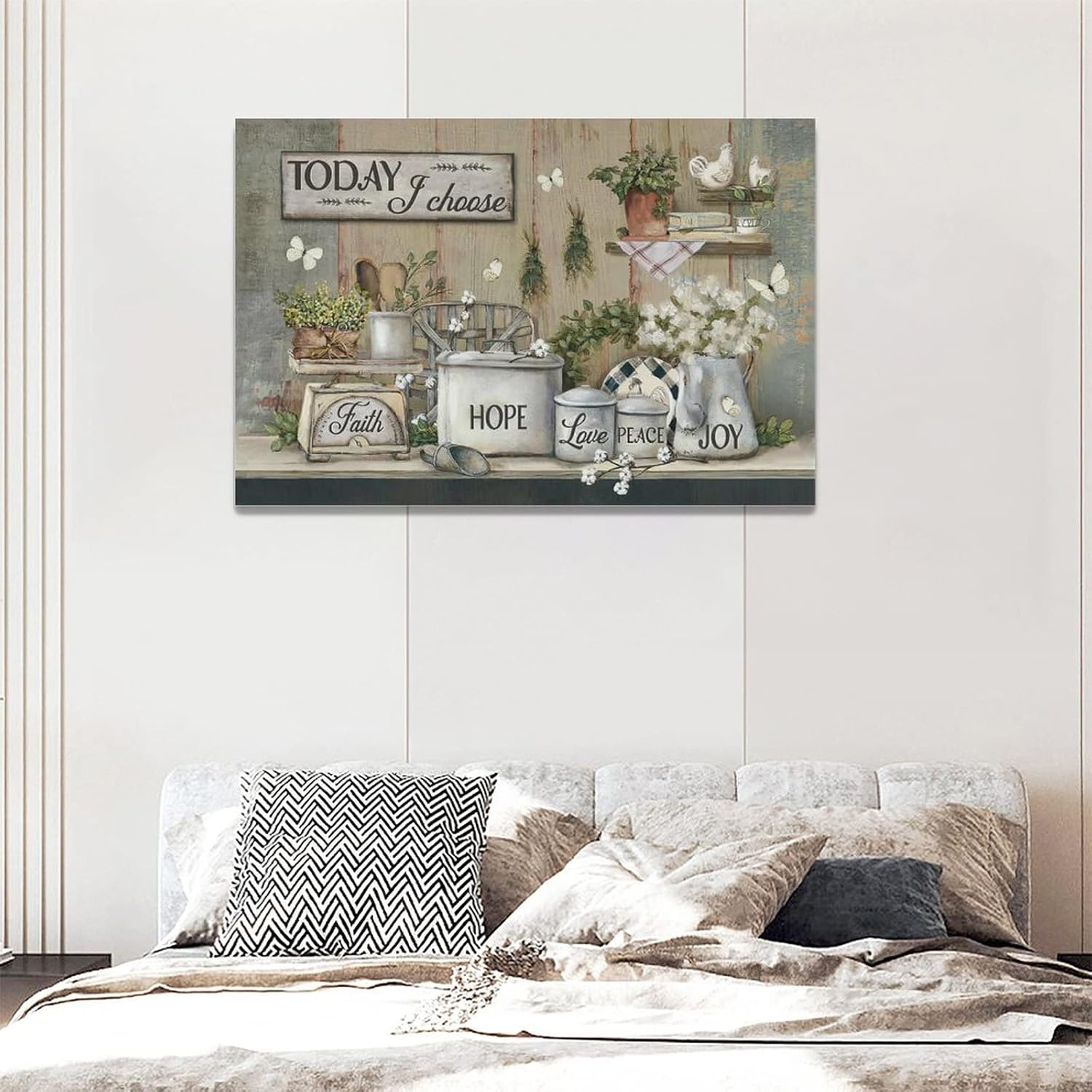 Rustic Farmhouse Motivational Quote Canvas Wall Art 16"x24"