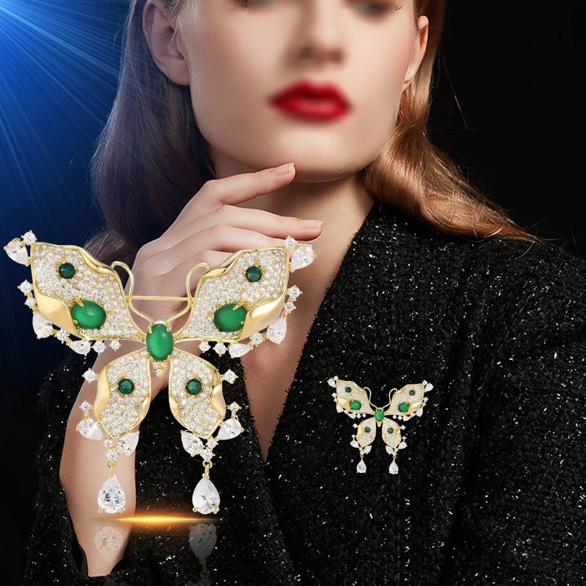 Mikroverkrustete Zirkonia Schmetterling Brosche Tier Weibliche Corsage Anzug Zubehör