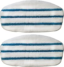 Domestica 2 Pack Steam Cleaner Microfiber Mop Pads | Replacement Mopping Pad Accessories | Washable and Reusable | Compatible for Steamo Steam Mop Floor Cleaners - White (Pack of 2)