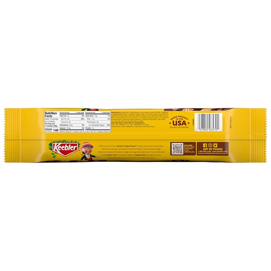 OVER THE STRIPES - Cookie Amazon.com: Keebler Fudge Stripes Cookies, Original, 11.5oz