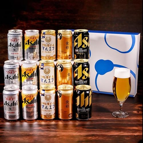 【秋ギフト】アサヒビール 5種 飲み比べ 15本セット スーパードライ 生ジョッキ缶 マルエフ 食彩 ザ・ビタリスト 缶ビール ギフトセット 内祝い お返し 男性 60代 70代 80代(通常)