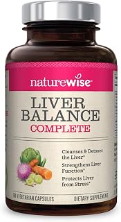 NatureWise Liver Detox Cleanse Supplement (30 Servings) Triple Repair Formula with Milk Thistle, Turmeric, Reishi & Kudzu to Encourage Toxin Removal & Support Normal Function (60 Veg Capsules)