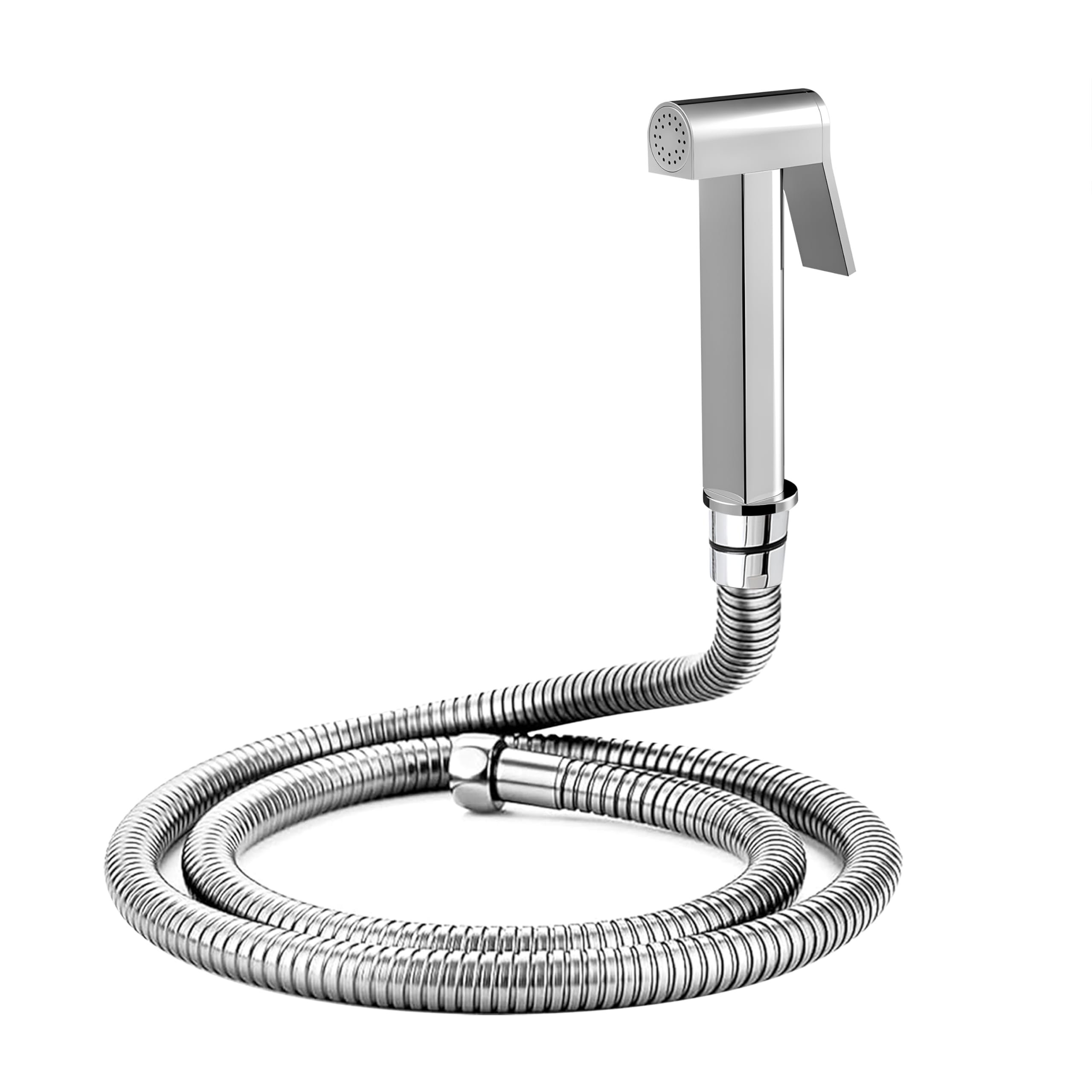 Plantex Pure Brass D-Shape Health Faucet Set/Jet Spray for Toilet with 1.20-Meter Hose Pipe for Toilet & Wall Hook-(Chrome Finish)