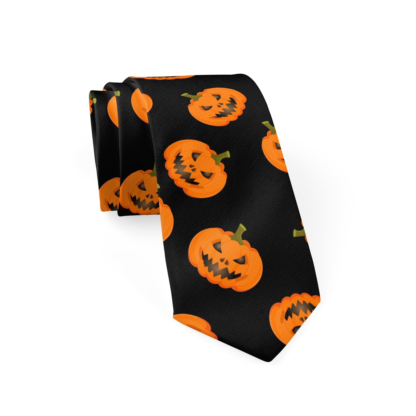 Gaakvrr Men's 4 Halloween Pumpkin Neckties Tie Novelty Ties Formal Party Business Neckties Soft Comfortable Durable Ties For Halloween Thanksgiving Christmas Gifts For Teen